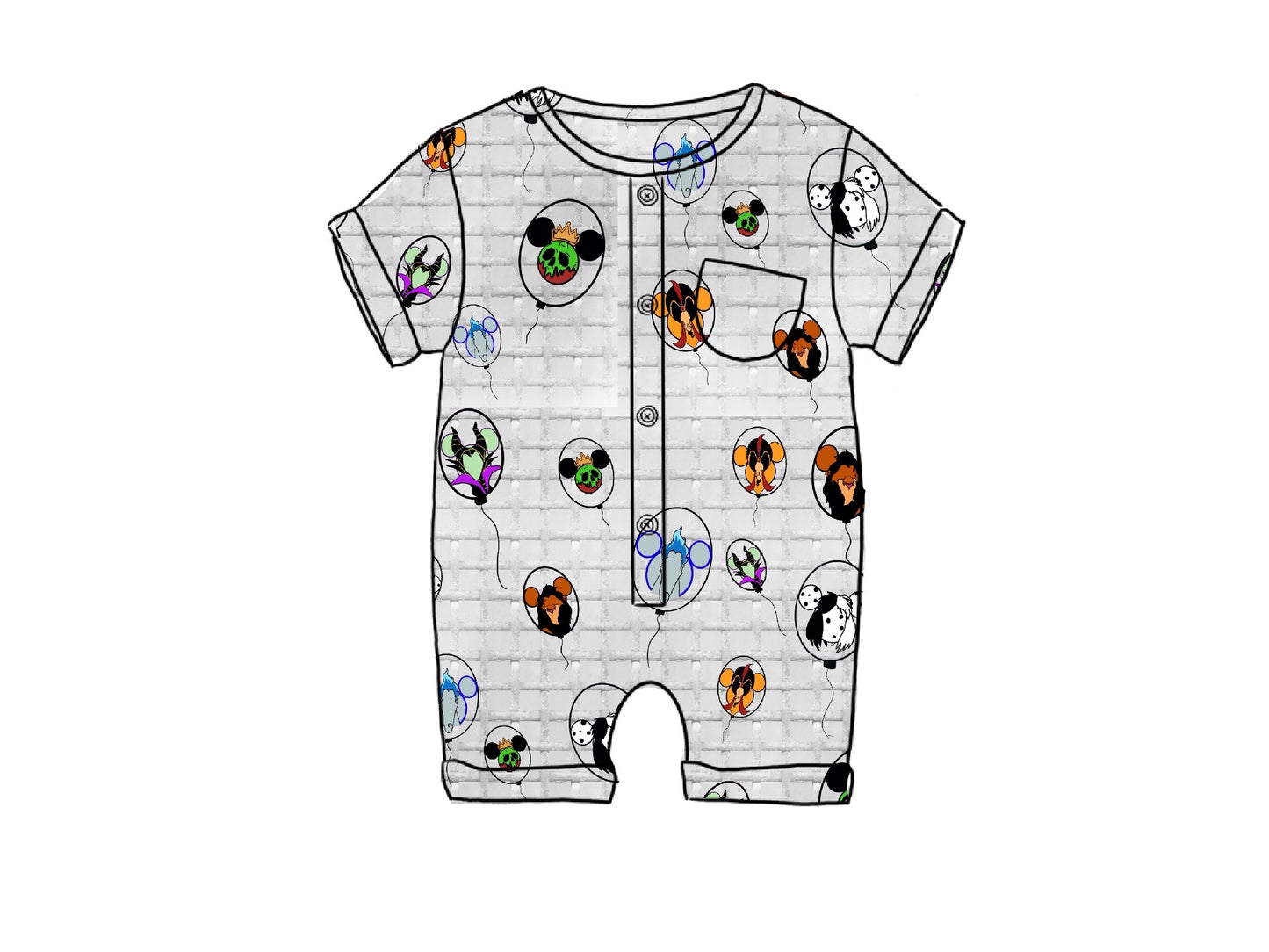 Villainous Bamboo Viscose Rolled-Up Shortie Romper