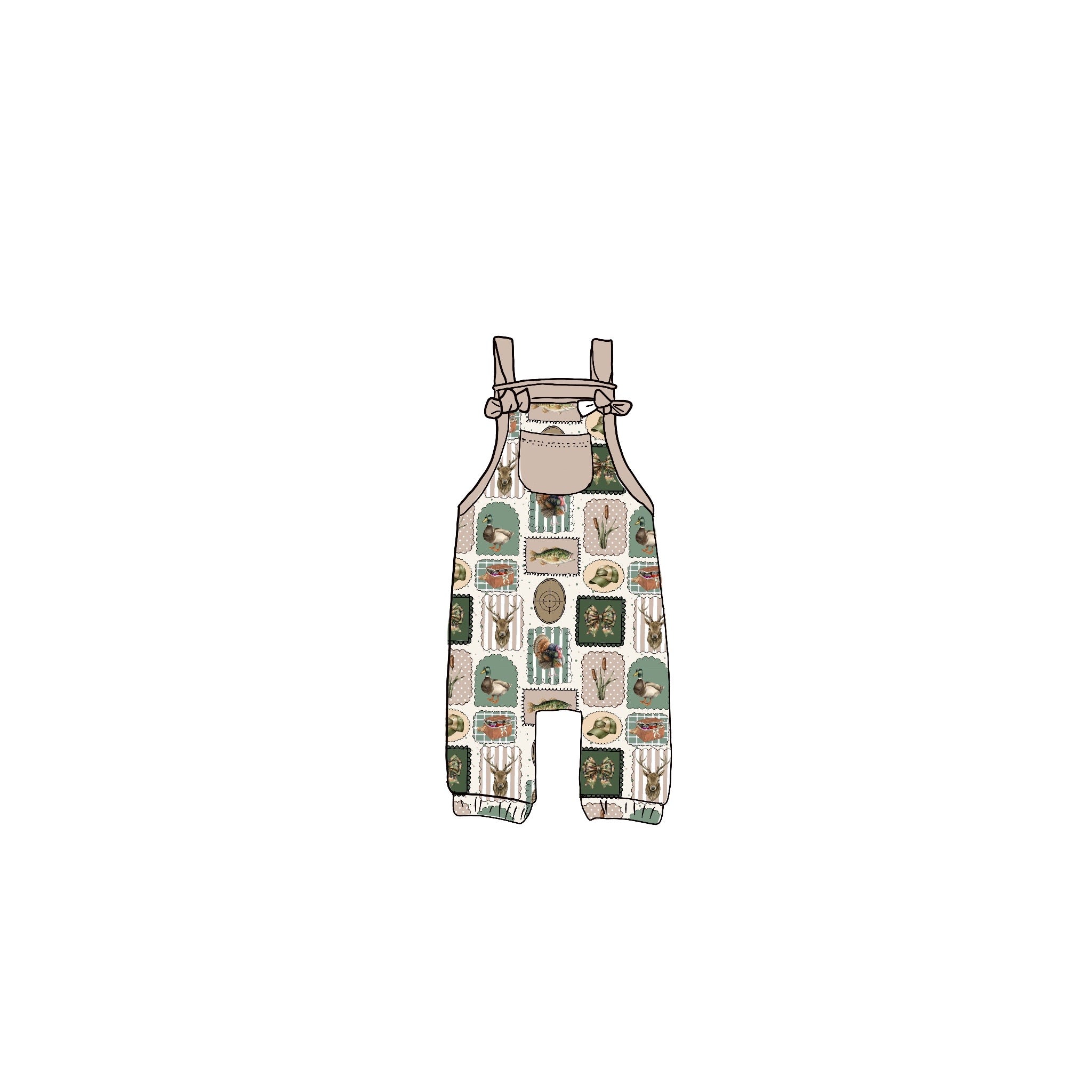 Prairie Stamps Bamboo Overalls