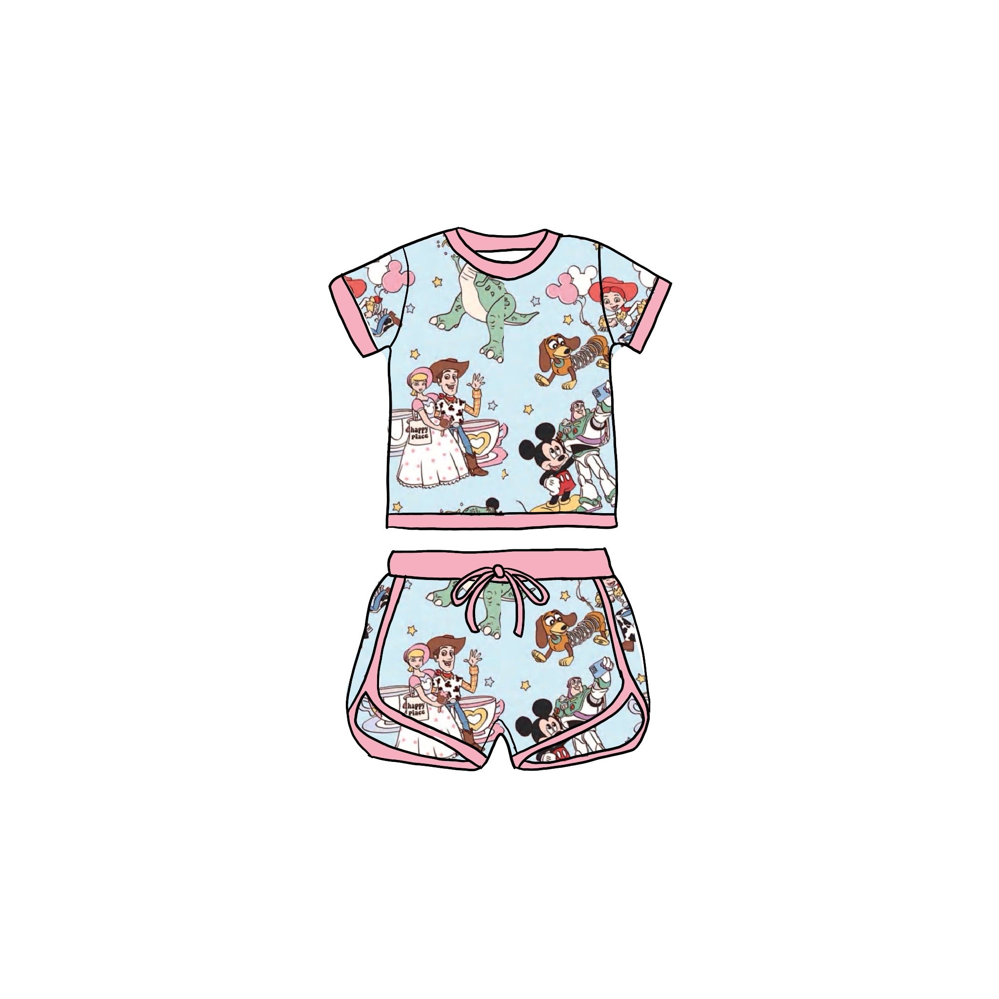 Magical Friends Bamboo Drawstring Short Set