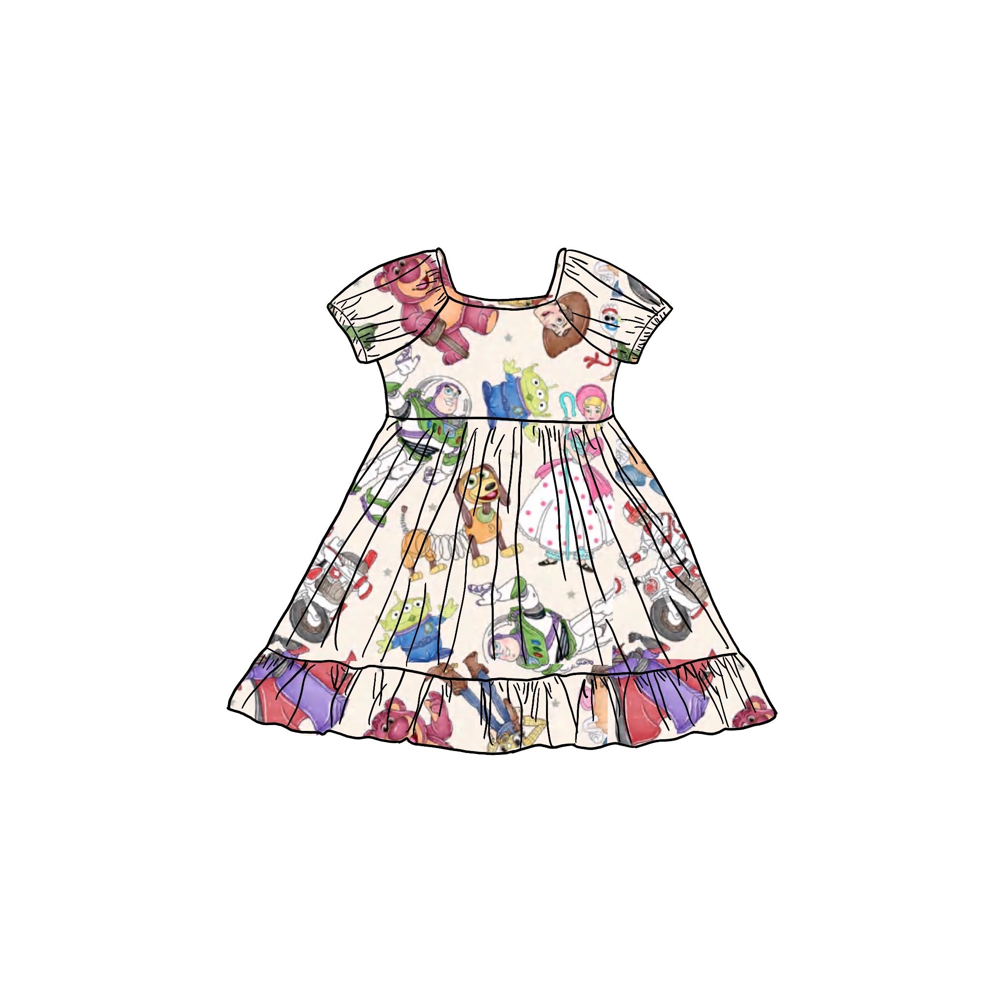 Watercolor Toys Bamboo Dress