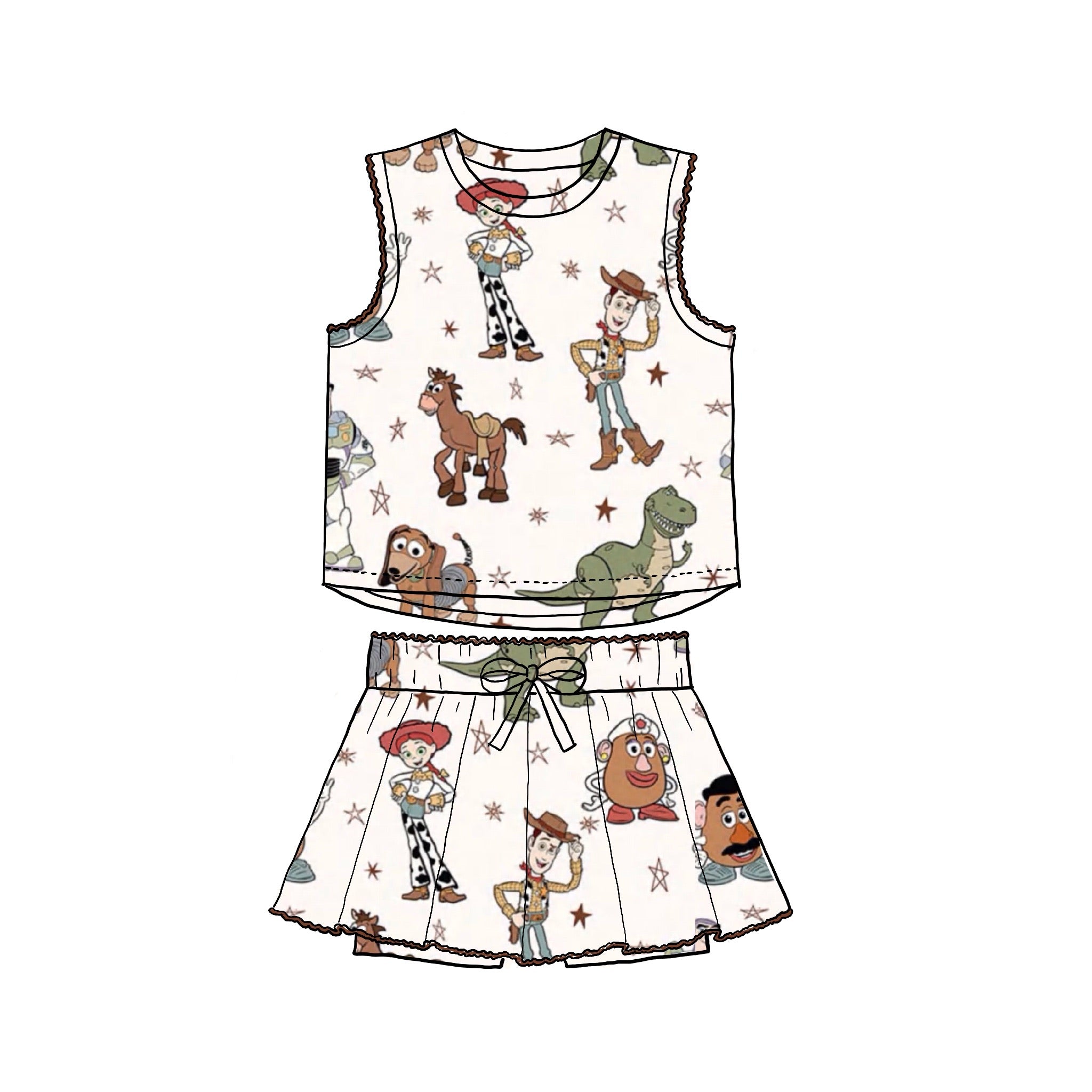 Rodeo Roundup Squiggle Trim Athletic Set