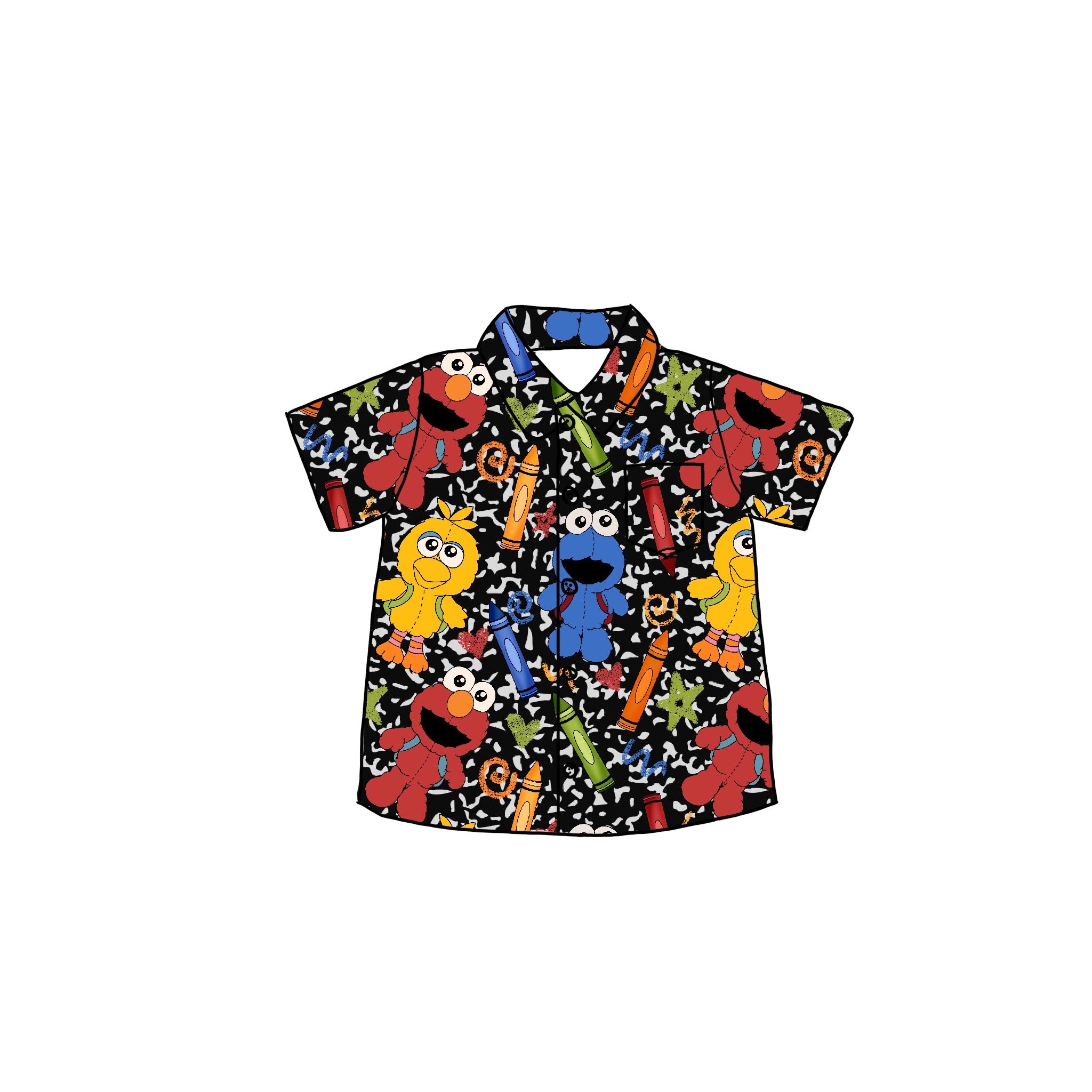 E is for Elmo Button Down