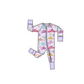 Unique Flower Bamboo Zippie Romper