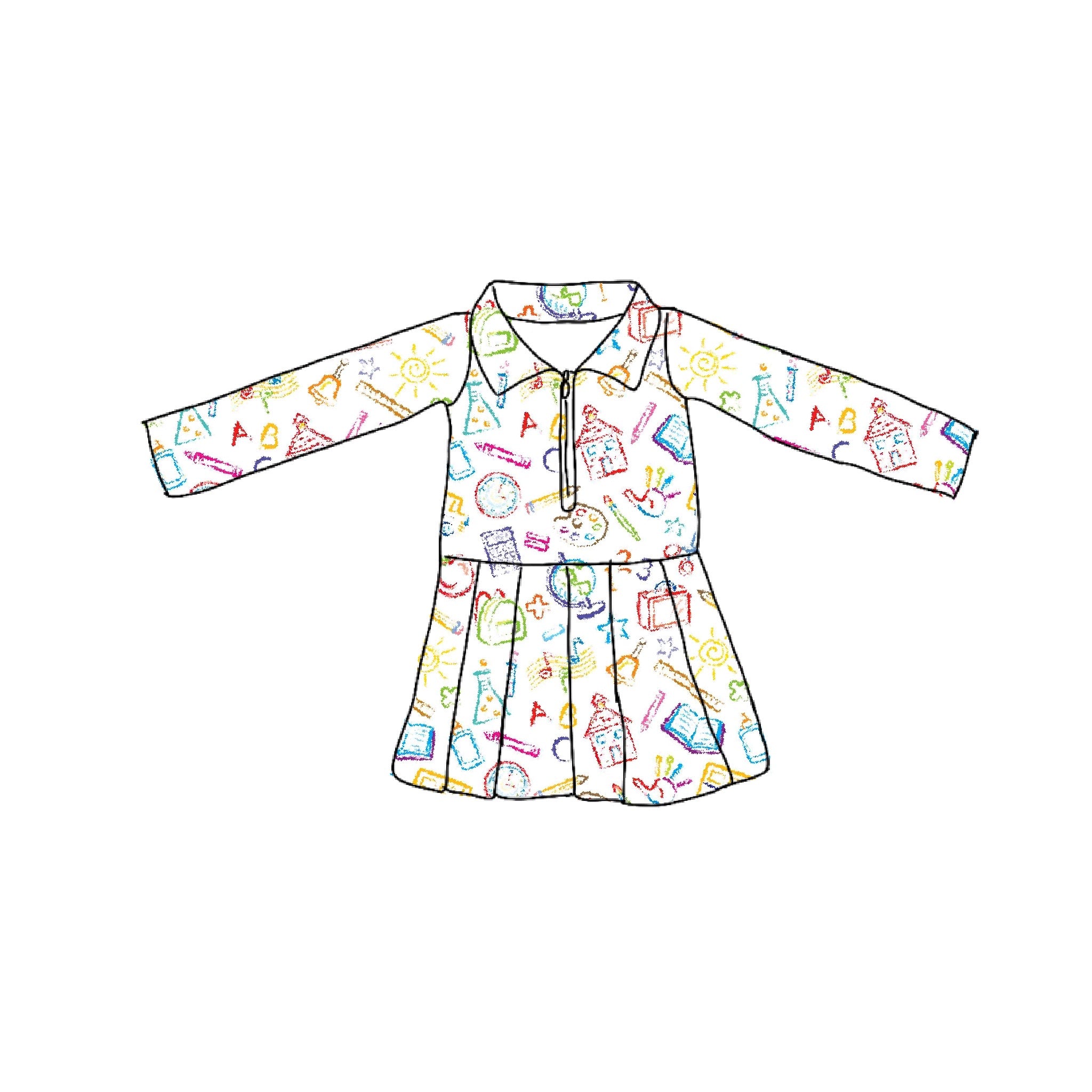 Library Chic Long Sleeve Athletic Dress