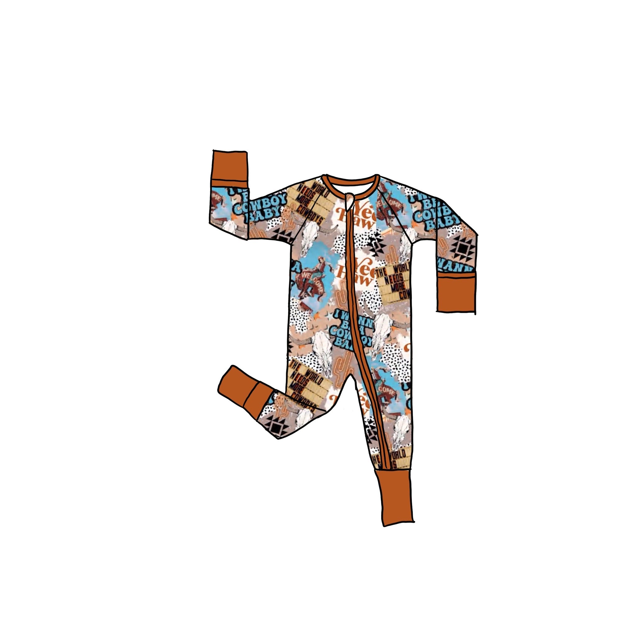 Wild Rodeo Bamboo Zippie Romper