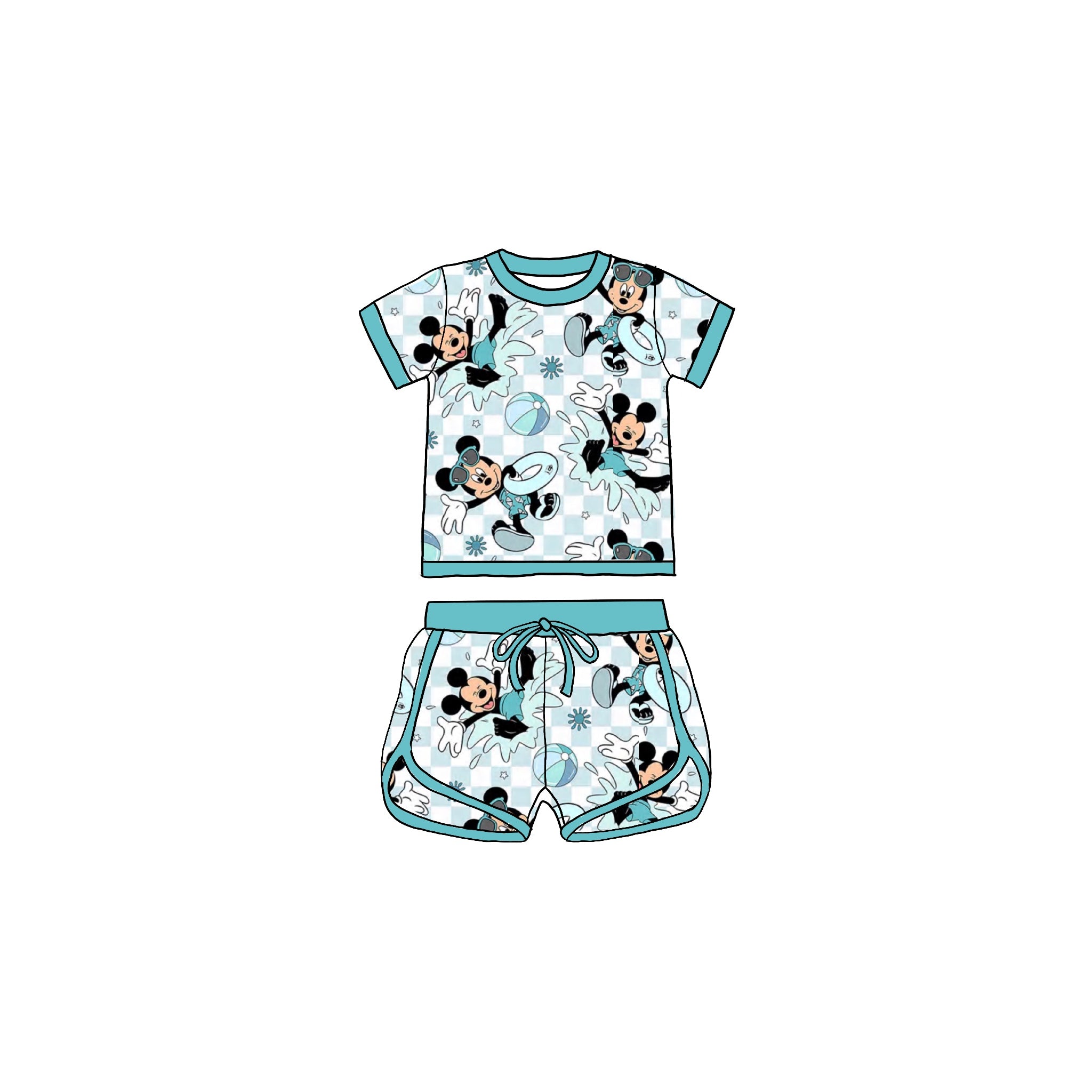 Mickey Summer Bamboo Drawstring Short Set