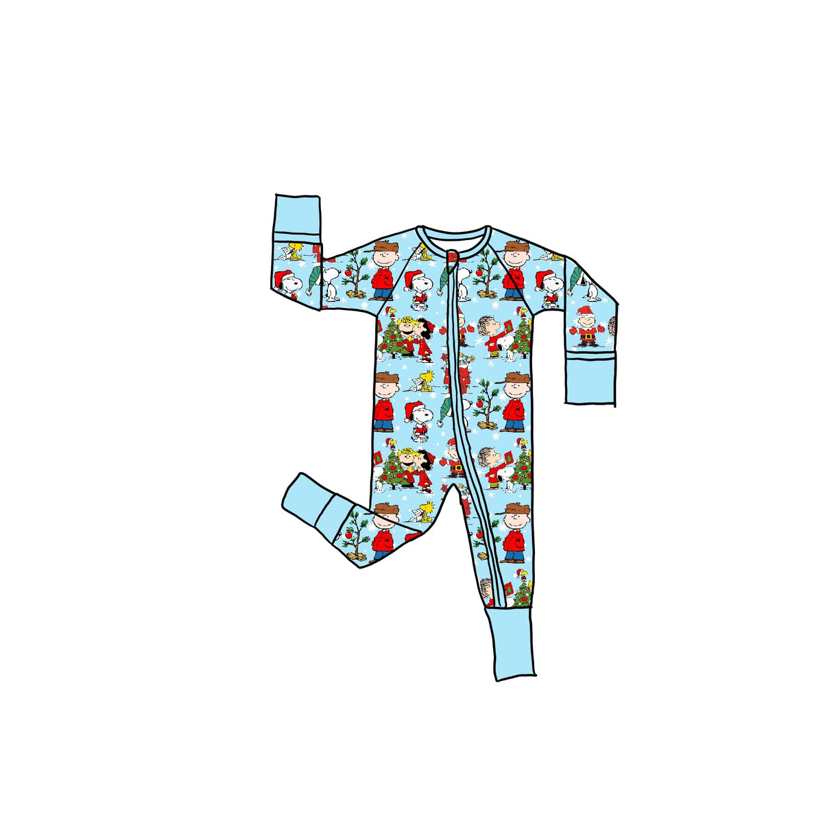 CB Christmas Tree Bamboo Zippie Romper