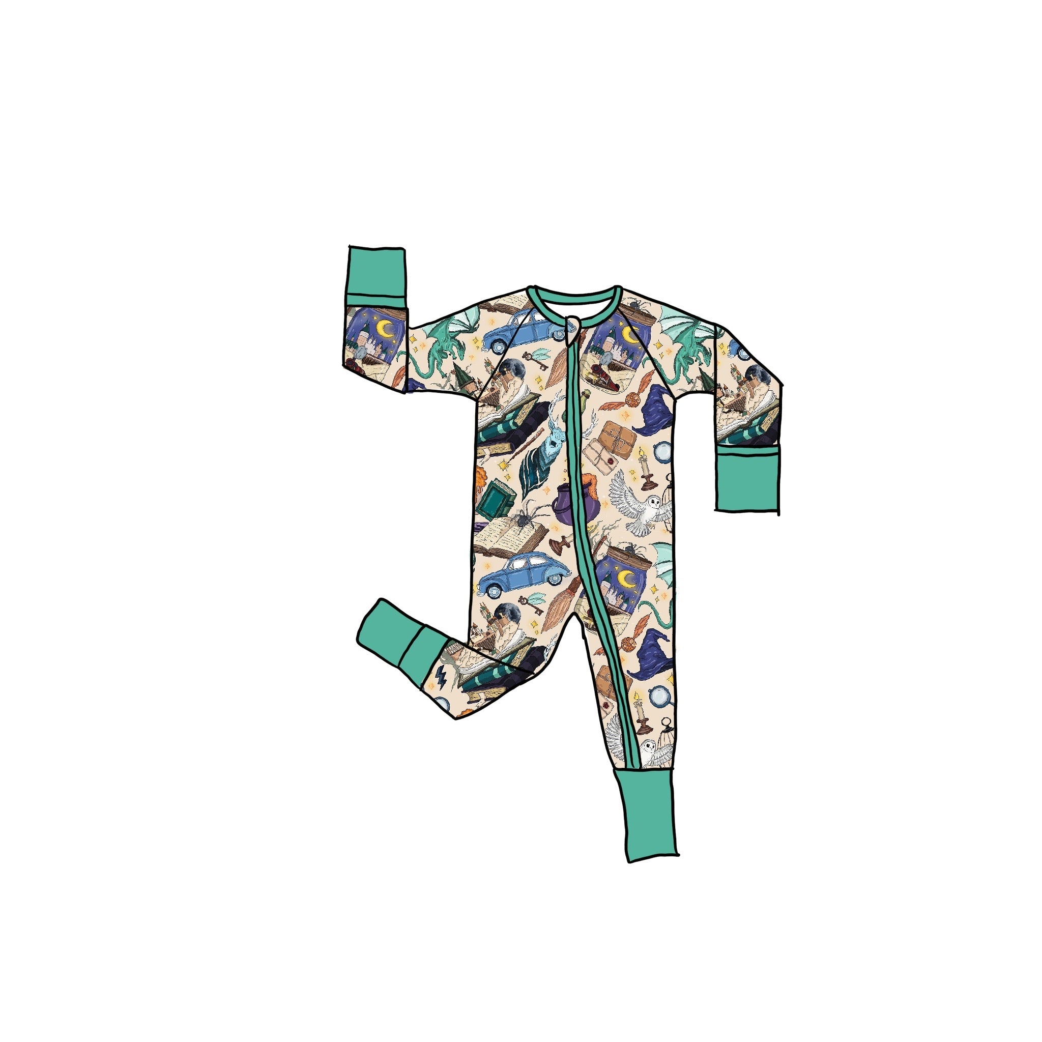 Platform 9 3/4  Bamboo Zippie Romper