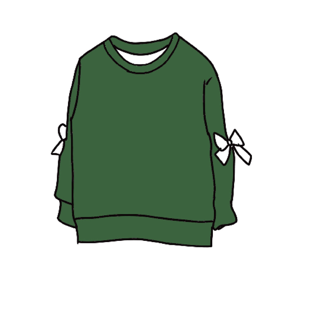 Bow  Sleeve  Crewneck Sweatshirt