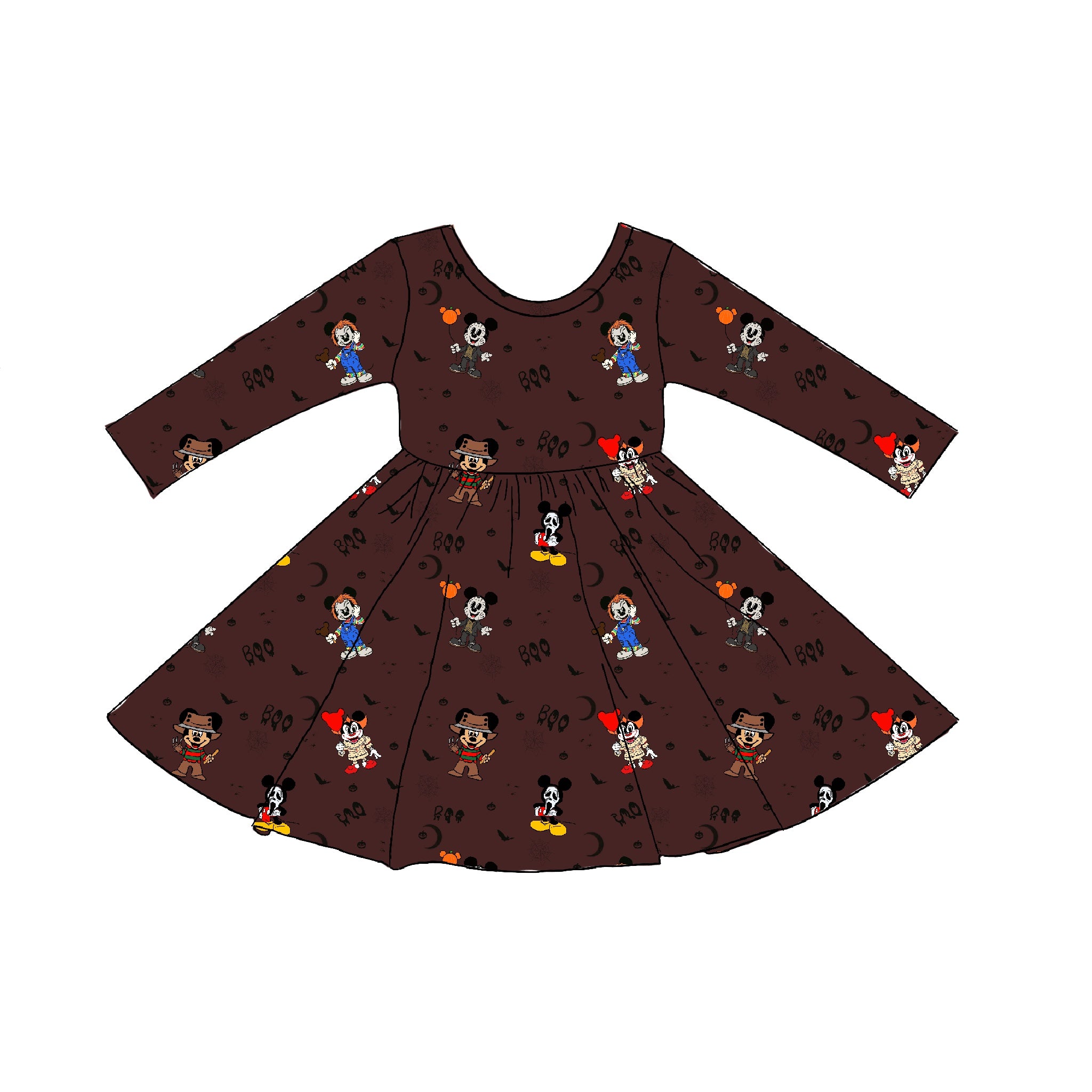 Classic Spooks Long Sleeve Bamboo Dress