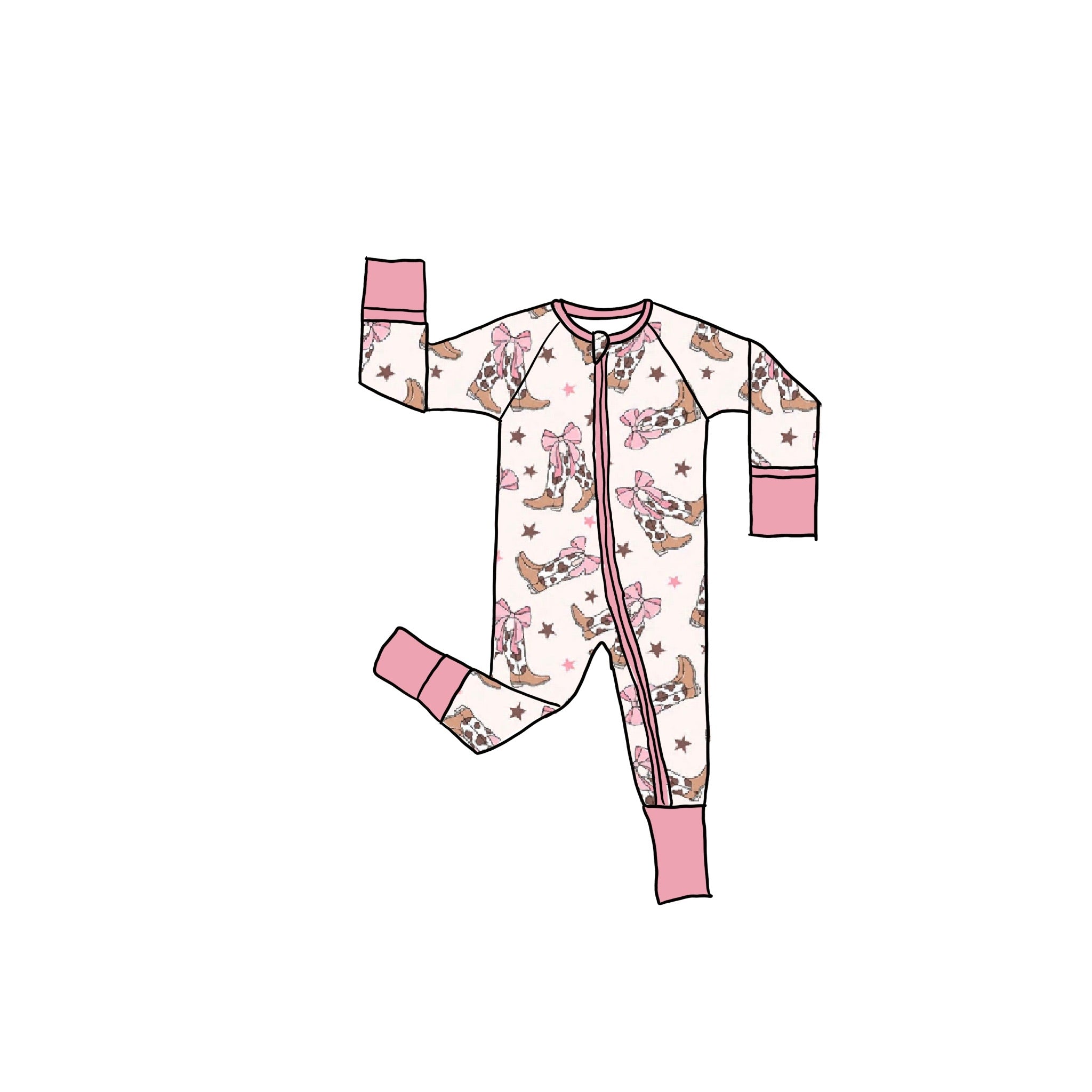 Boot’s & Bow’s
 Bamboo Zippie Romper