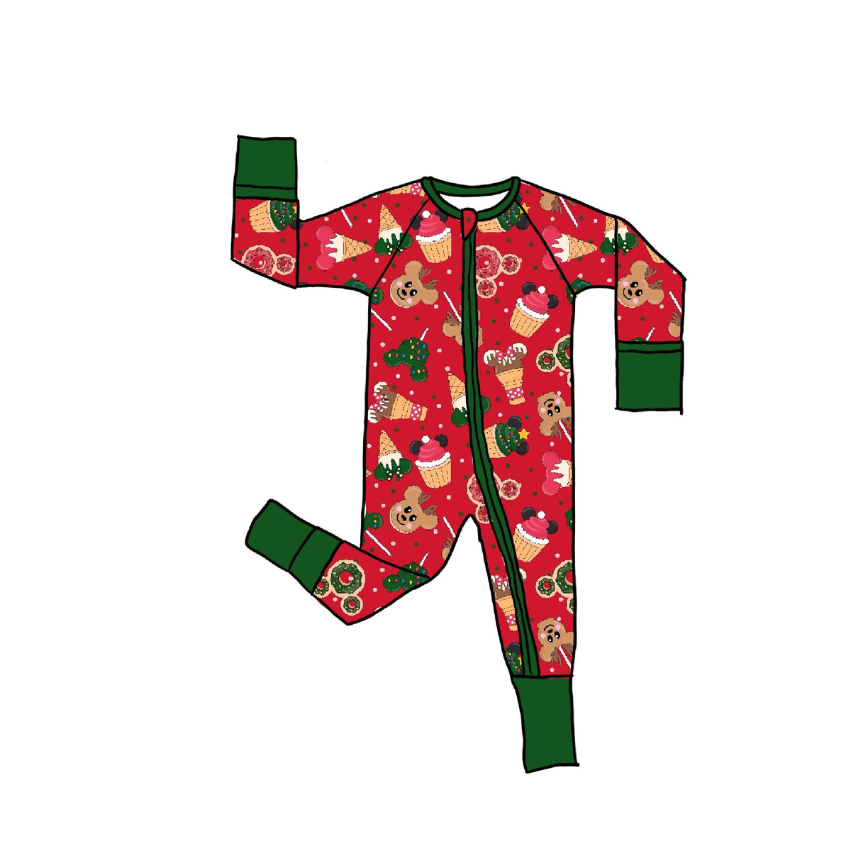 Holiday Magic  Bamboo Zippie Romper