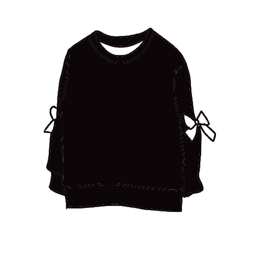 Bow  Sleeve  Crewneck Sweatshirt