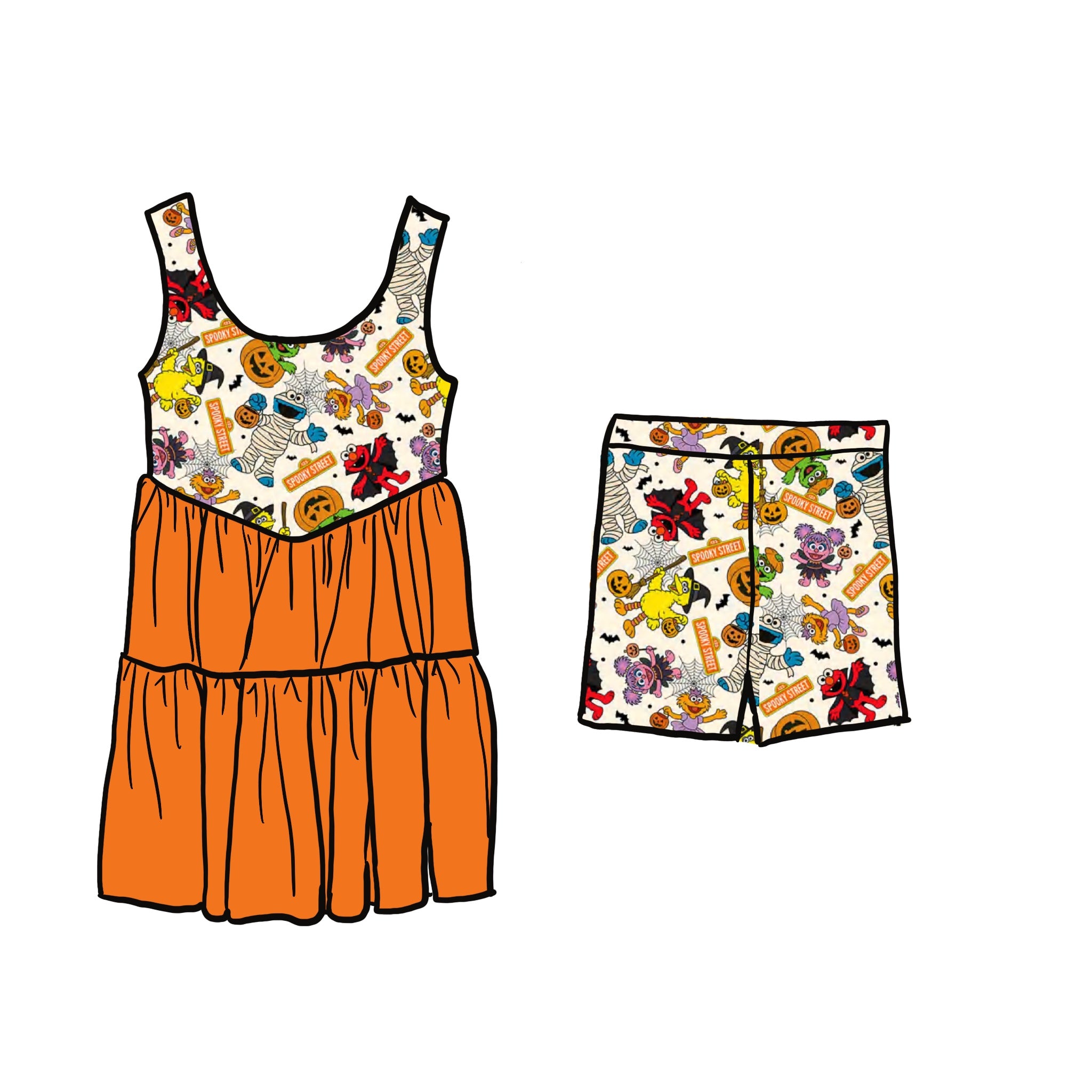 Spooky Street Athletic Twirl Dress