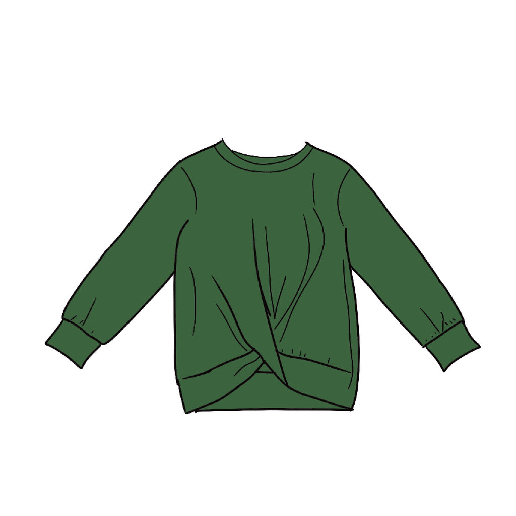 Twist Front Long Sleeve Shirt