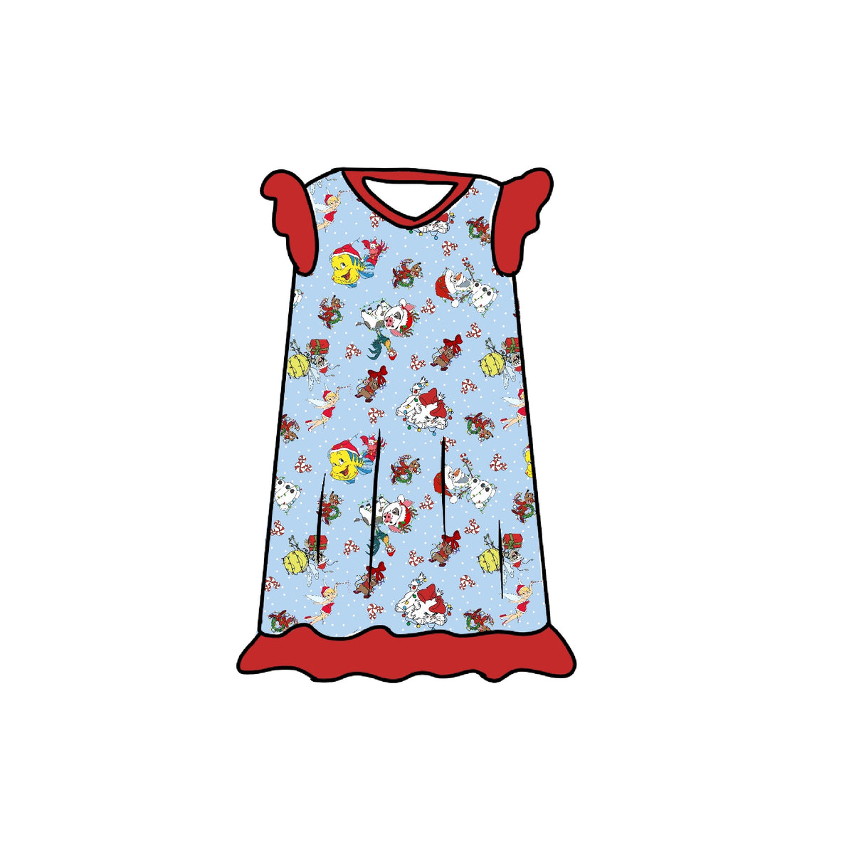 Sidekickin’ Holidays Flutter Sleeve Nightgown