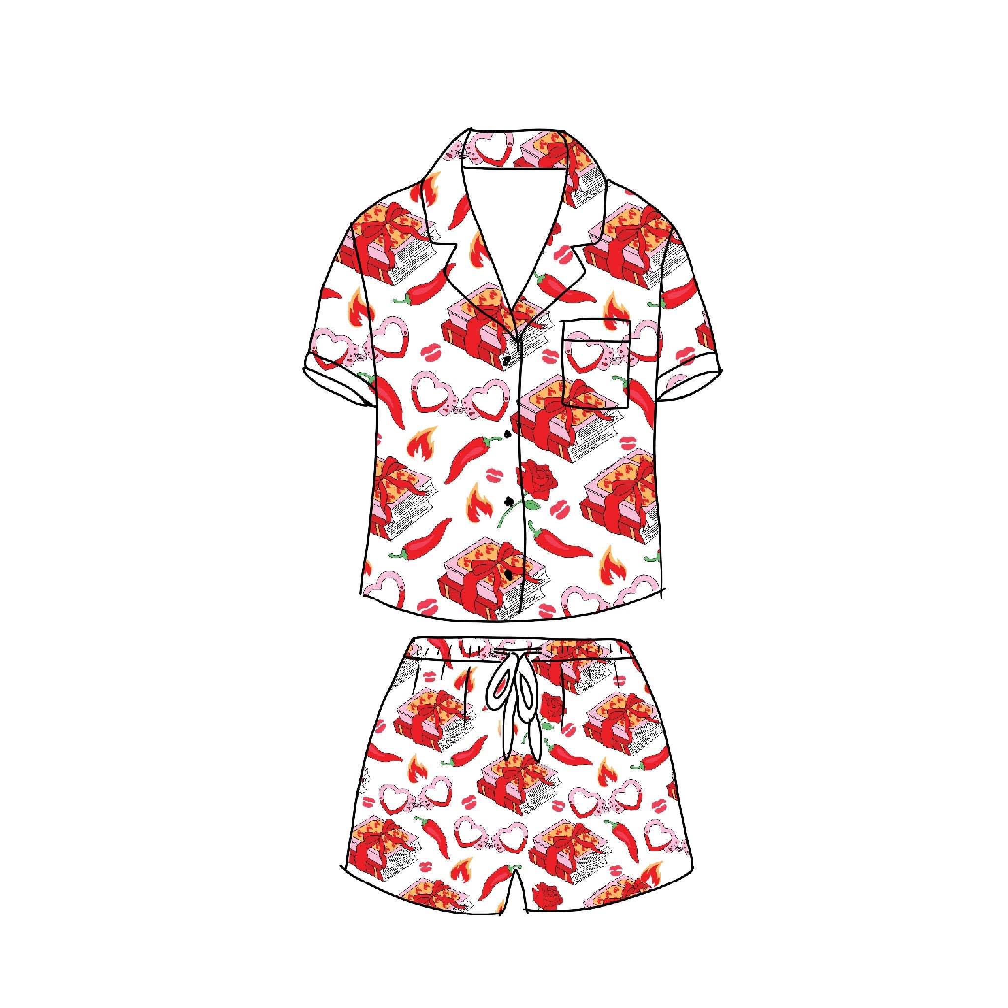 Safe Word Needed Women’s Button Down and Short set