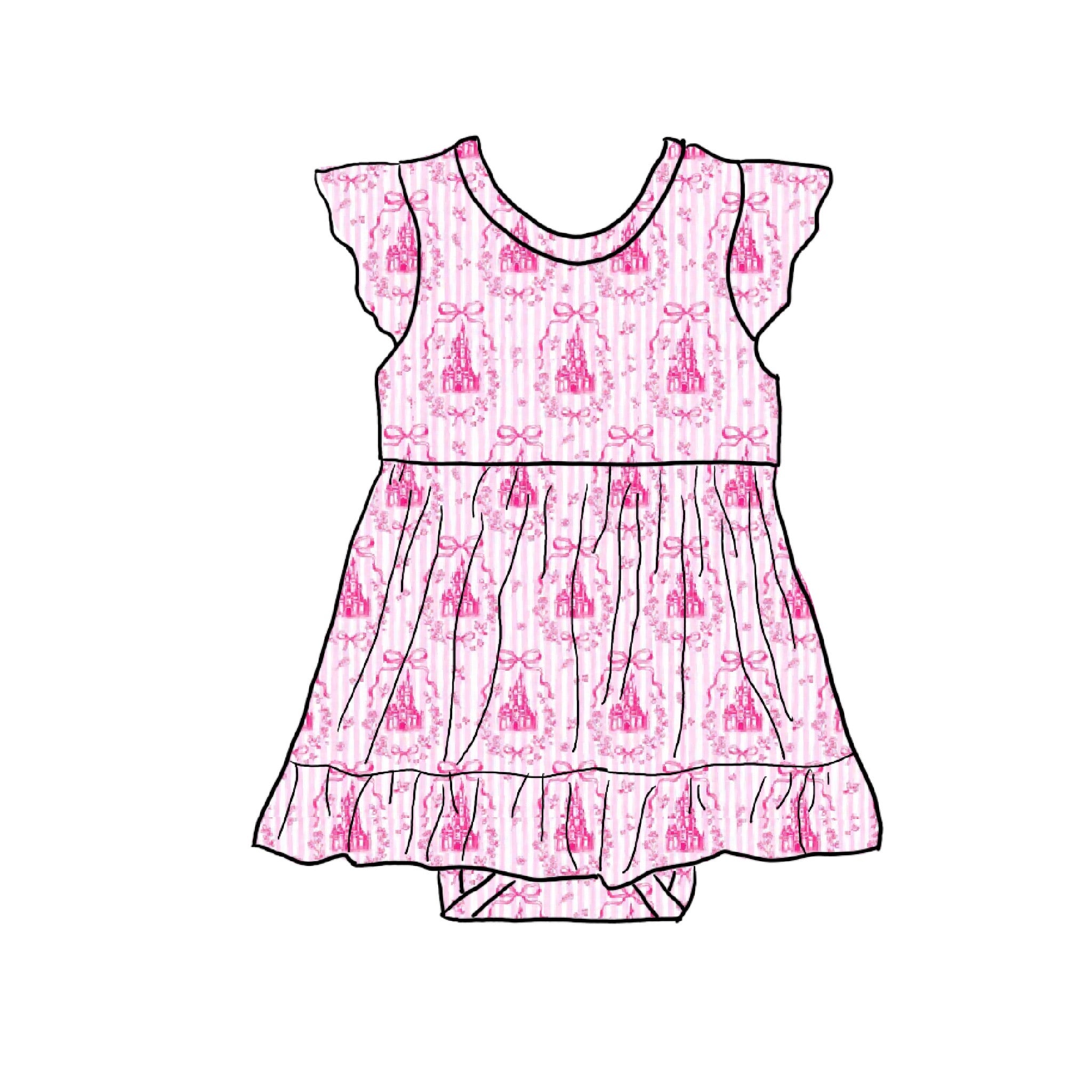 Pretty in Pink Bamboo Viscose Baby Skirted Bodysuit