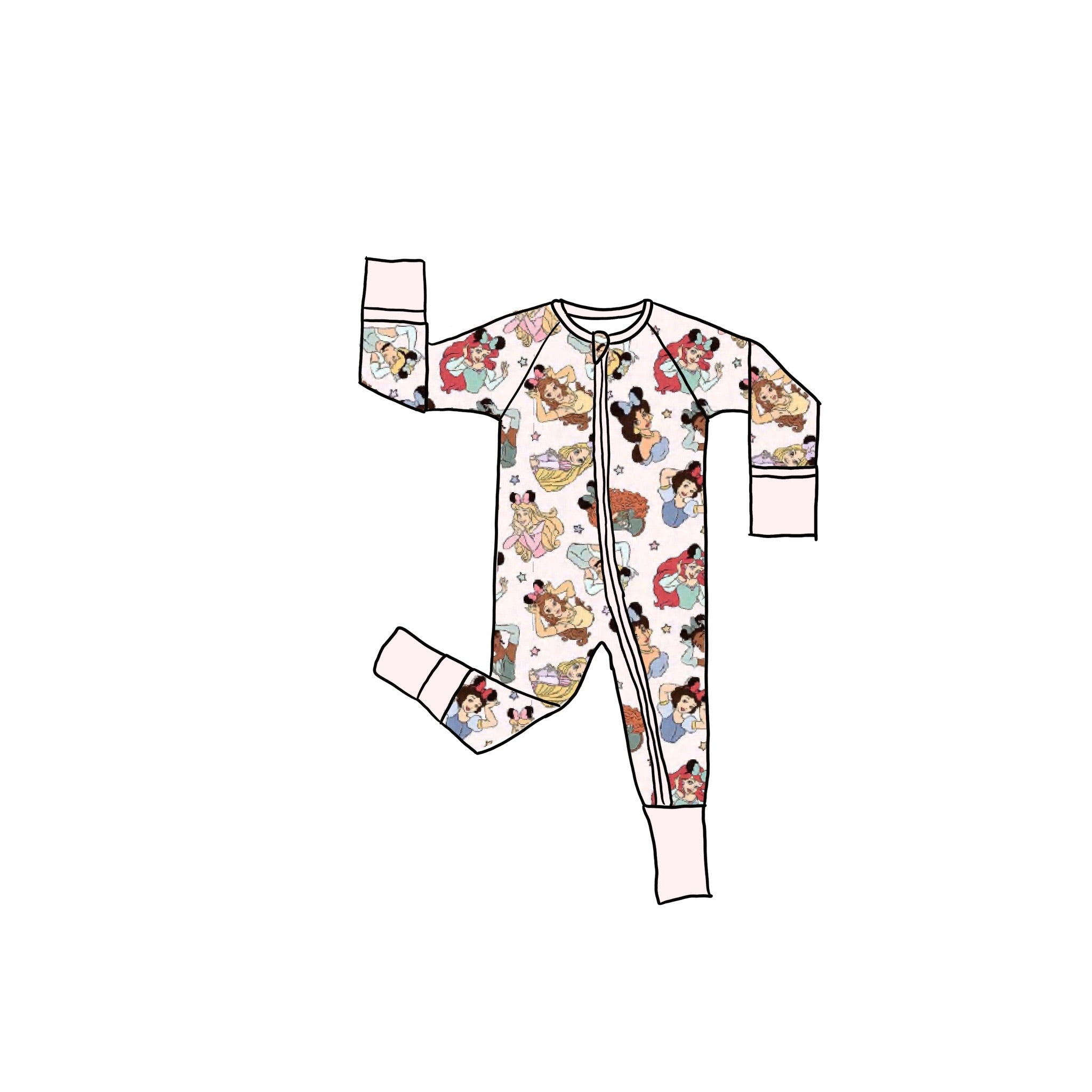 Minnie’s Princesses Bamboo Zippie Romper