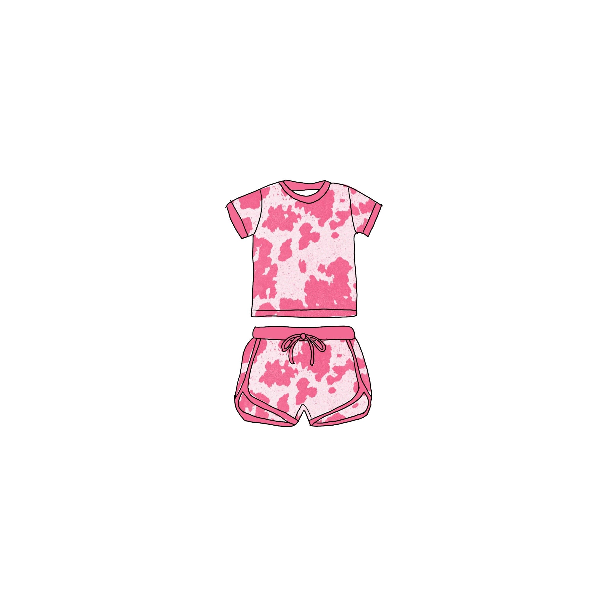 Strawberry Milk Bamboo Drawstring Short Set