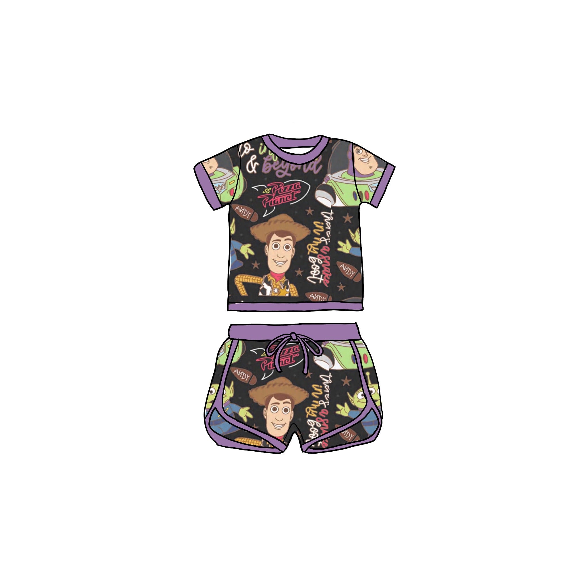 Infinity and Beyond Bamboo Drawstring Short Set