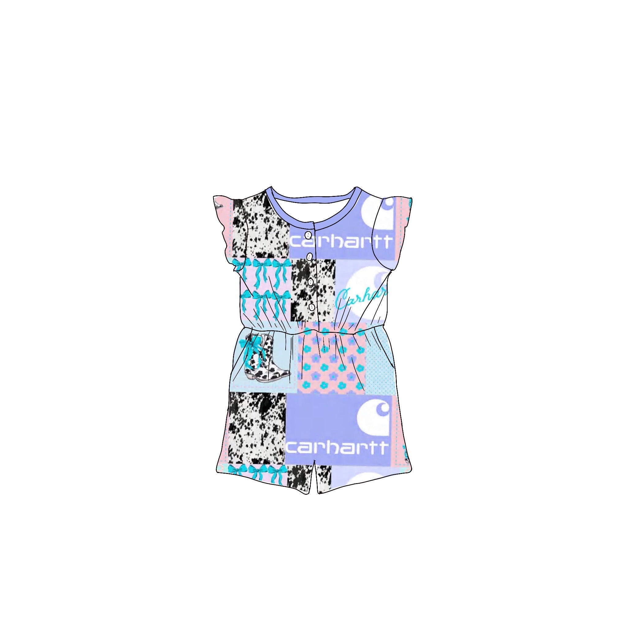 Pastel Cowgirl  Bamboo Romper