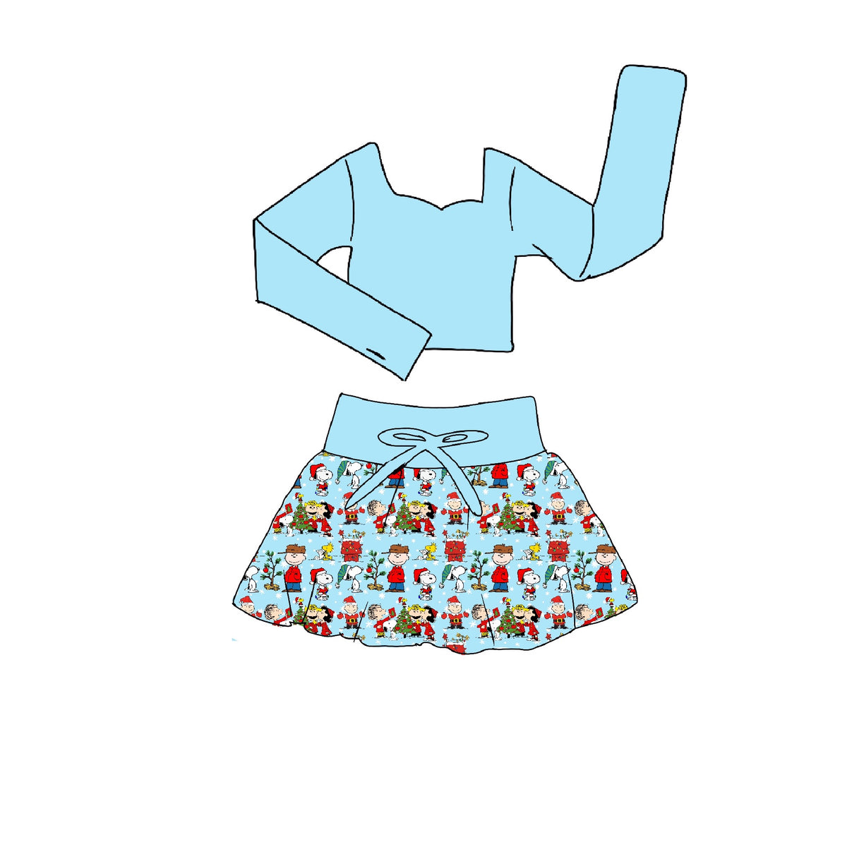 CB Christmas Long Sleeve Athletic Skirt Set