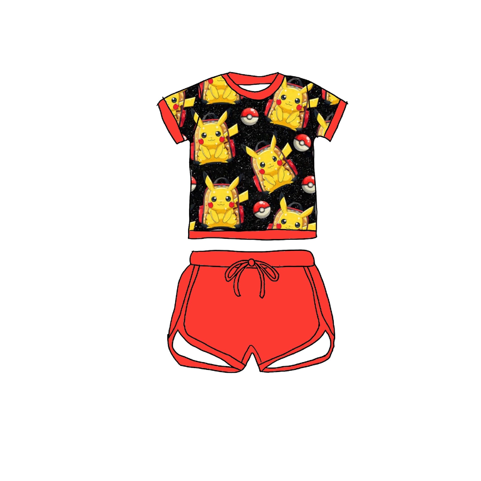 Pikachu at School Bamboo Drawstring Short Set