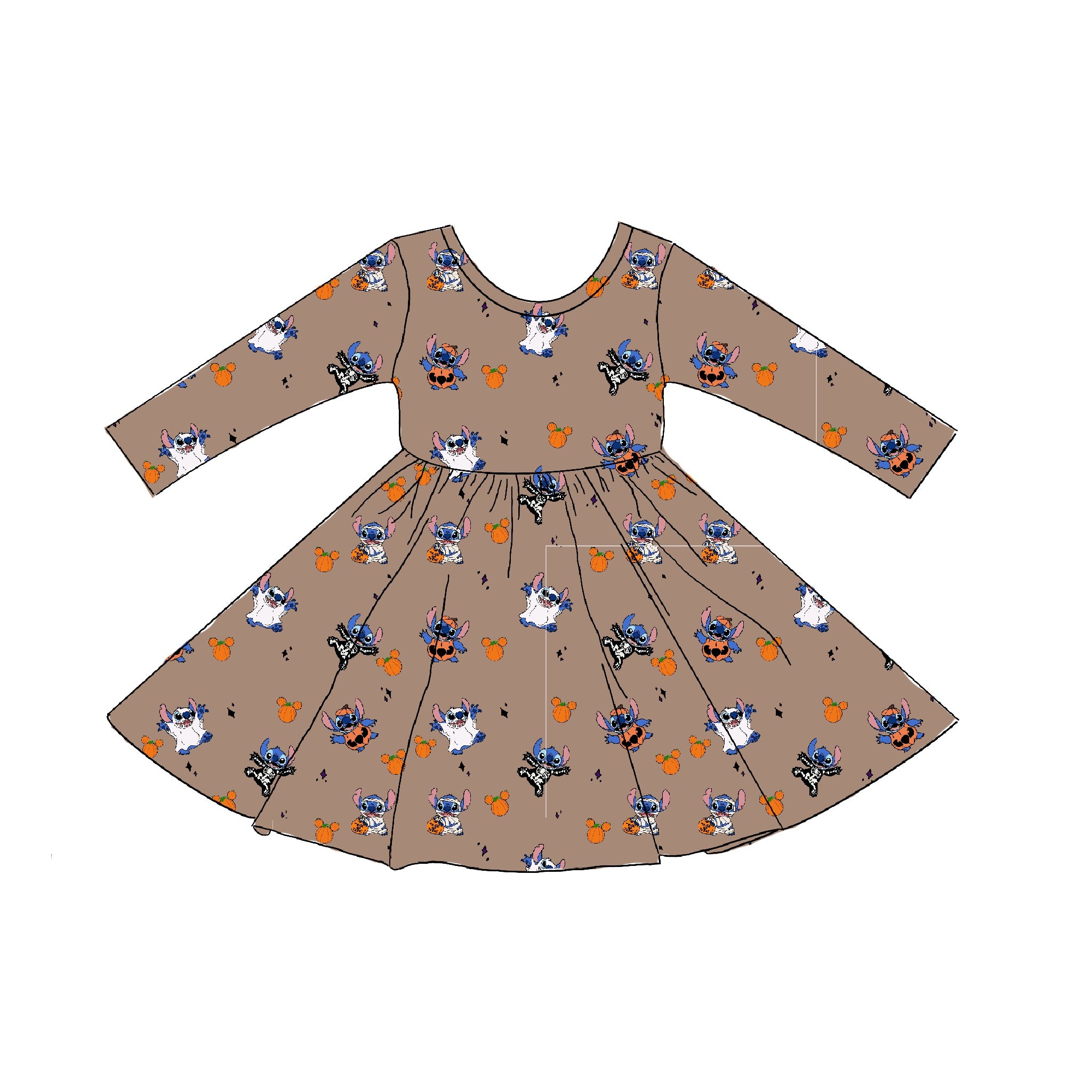Alien Tricks Long Sleeve Bamboo Dress