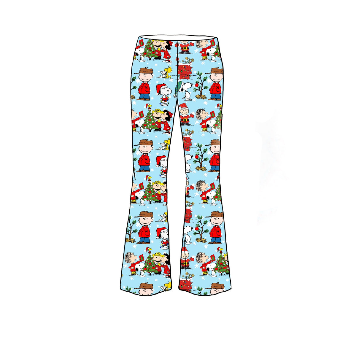 CB Christmas Tree Adult bamboo Flare Pants and Shirt Set
