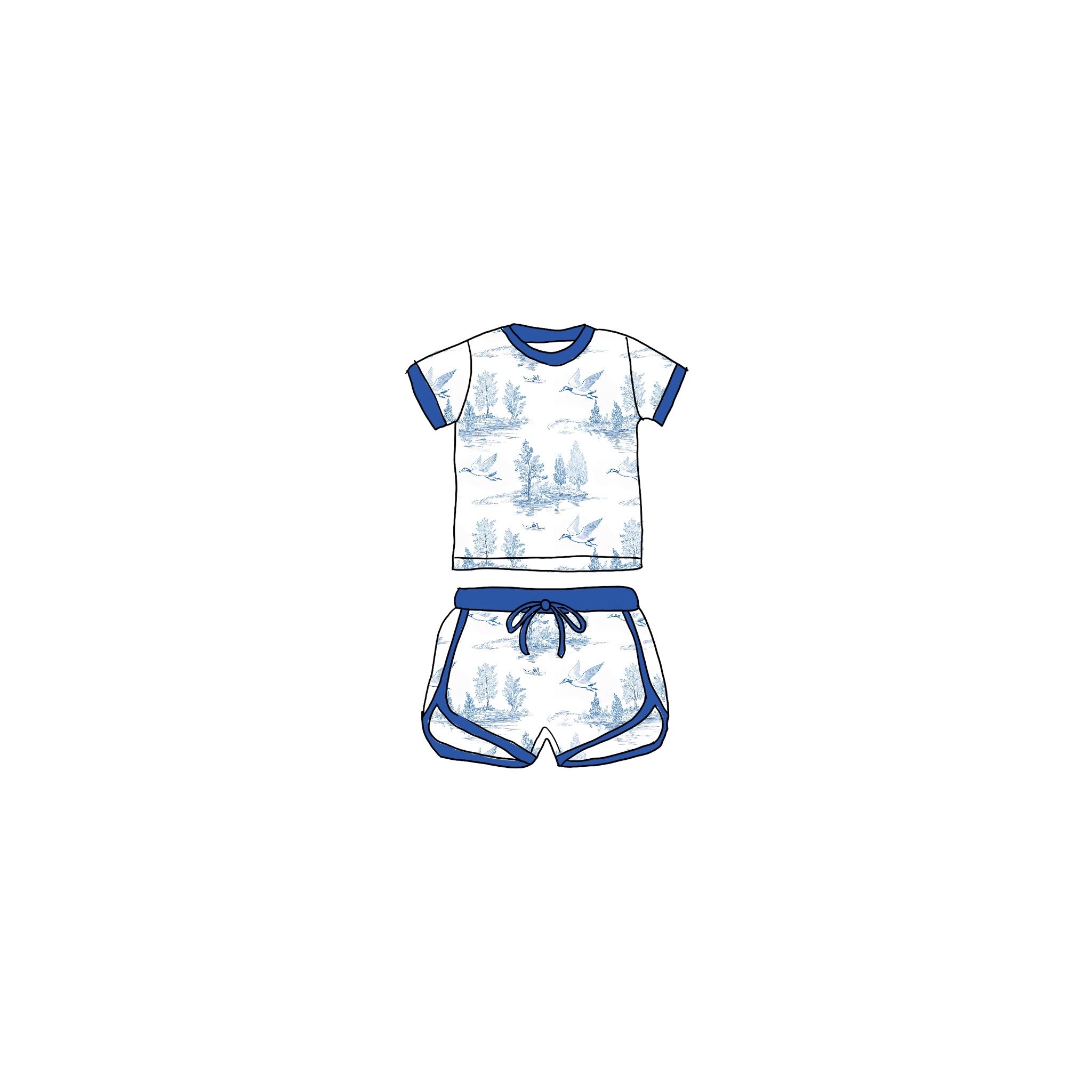 Lake Day Chillin Bamboo Drawstring Short Set