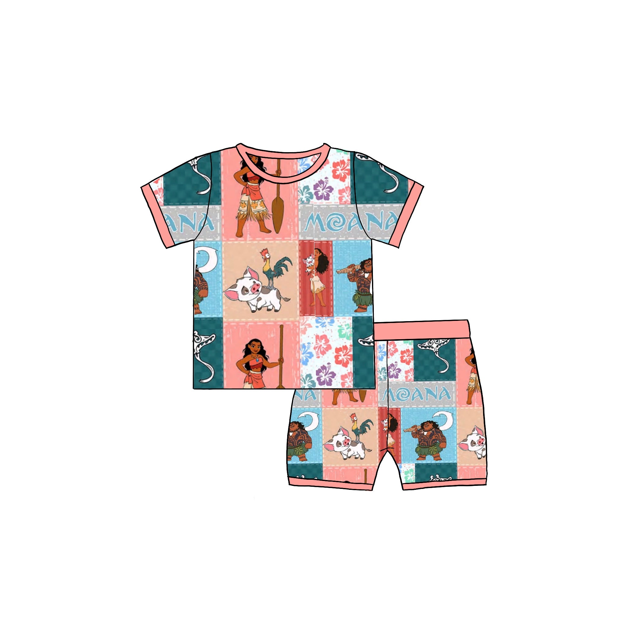 Moana Patch Bamboo Sleep Short Set