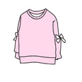 Bow  Sleeve  Crewneck Sweatshirt