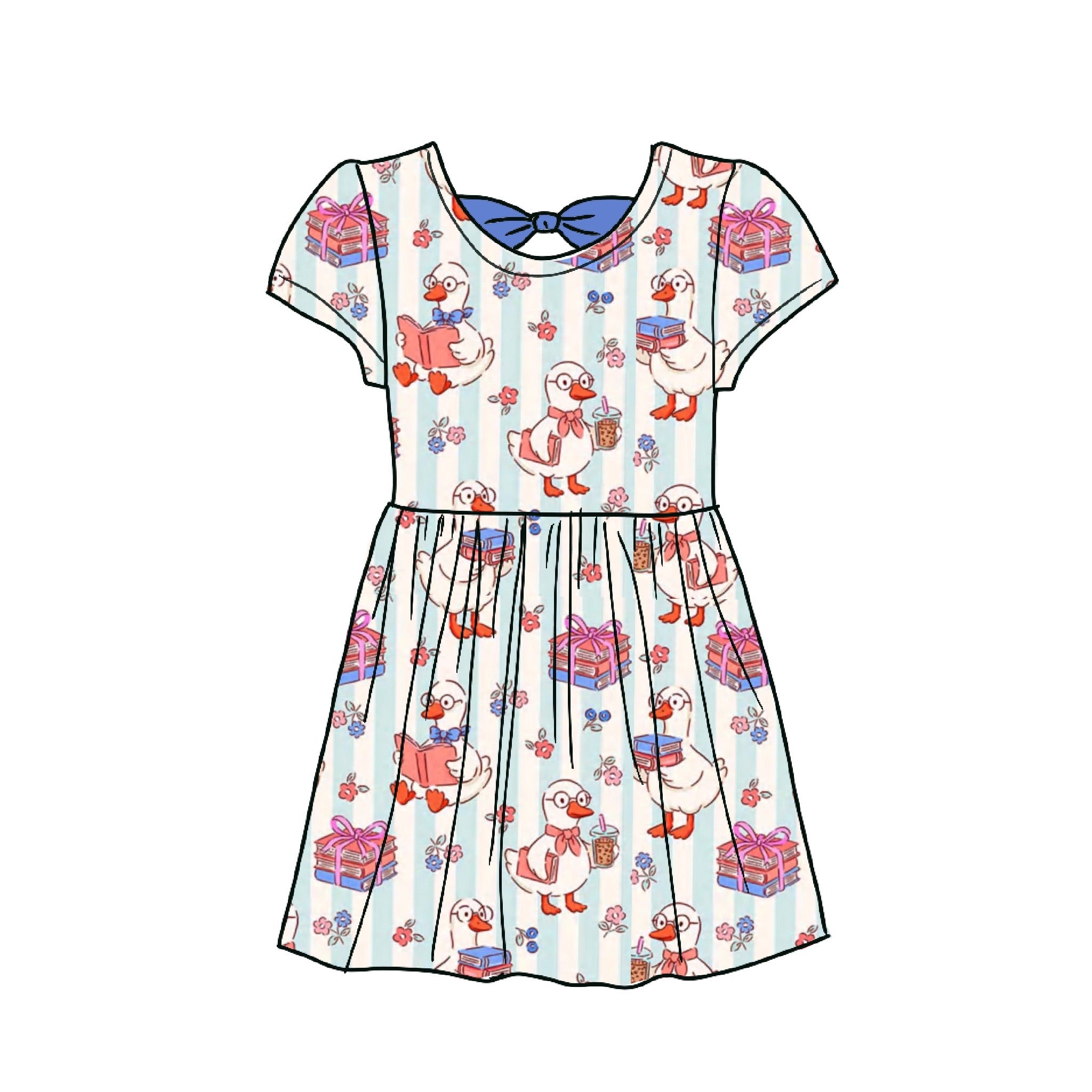 Reading Goose Bamboo Dress with Bow