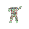 Bear-y Christmas Bamboo Ruffle Zippie Romper