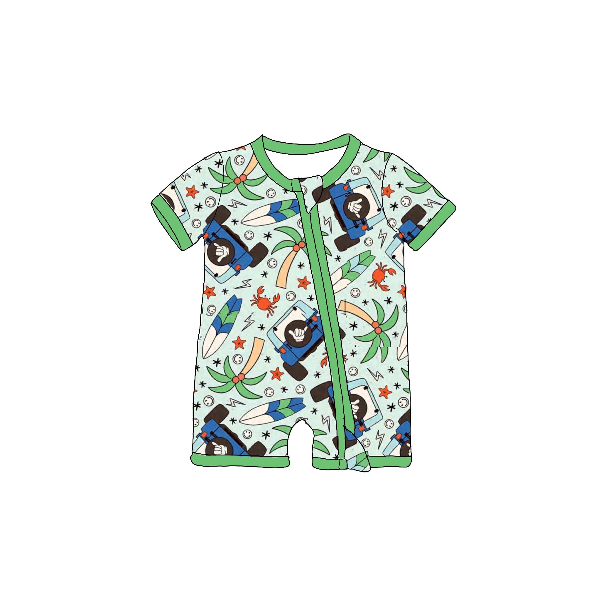 Surfer Dude Shortie Romper