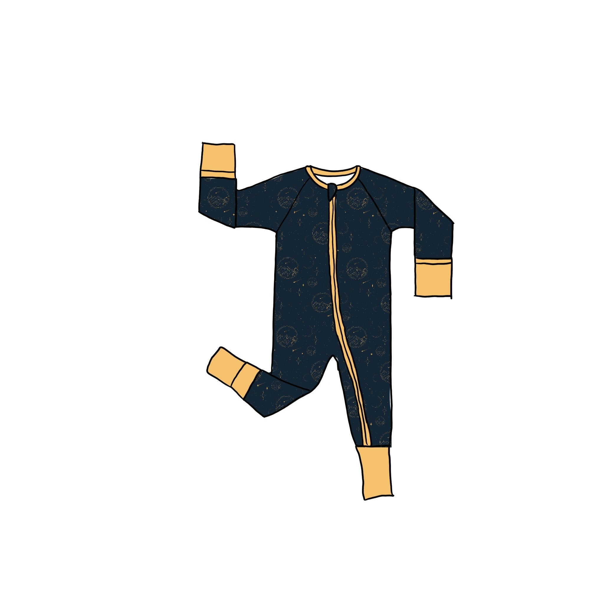 City of Starlight Bamboo Zippie Romper