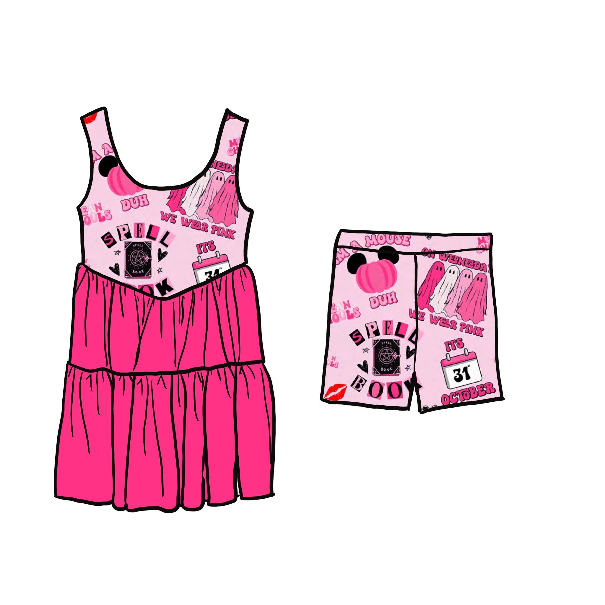 Mean Ghouls Athletic Twirl Dress