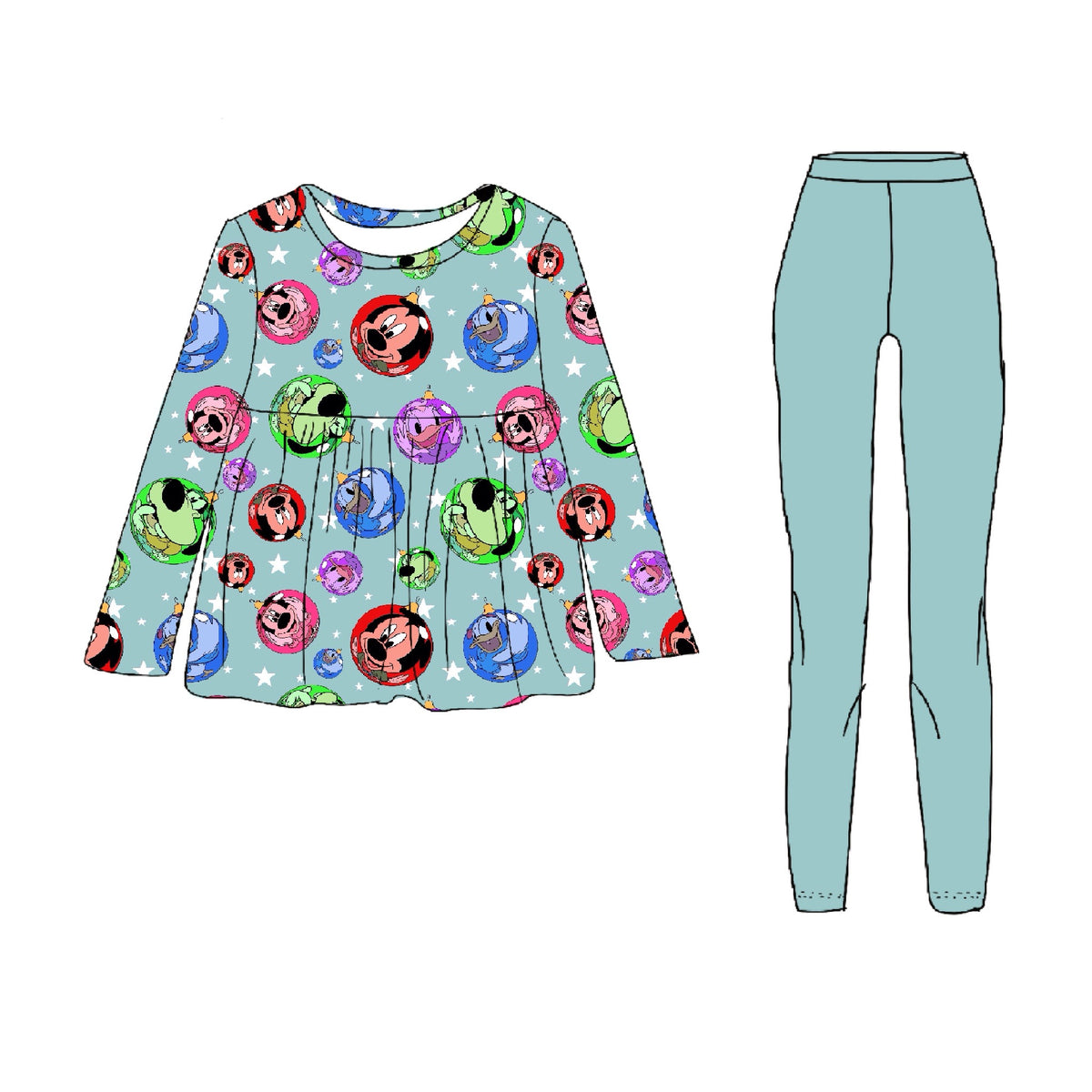 A Hot Dog Holiday peplum with leggings