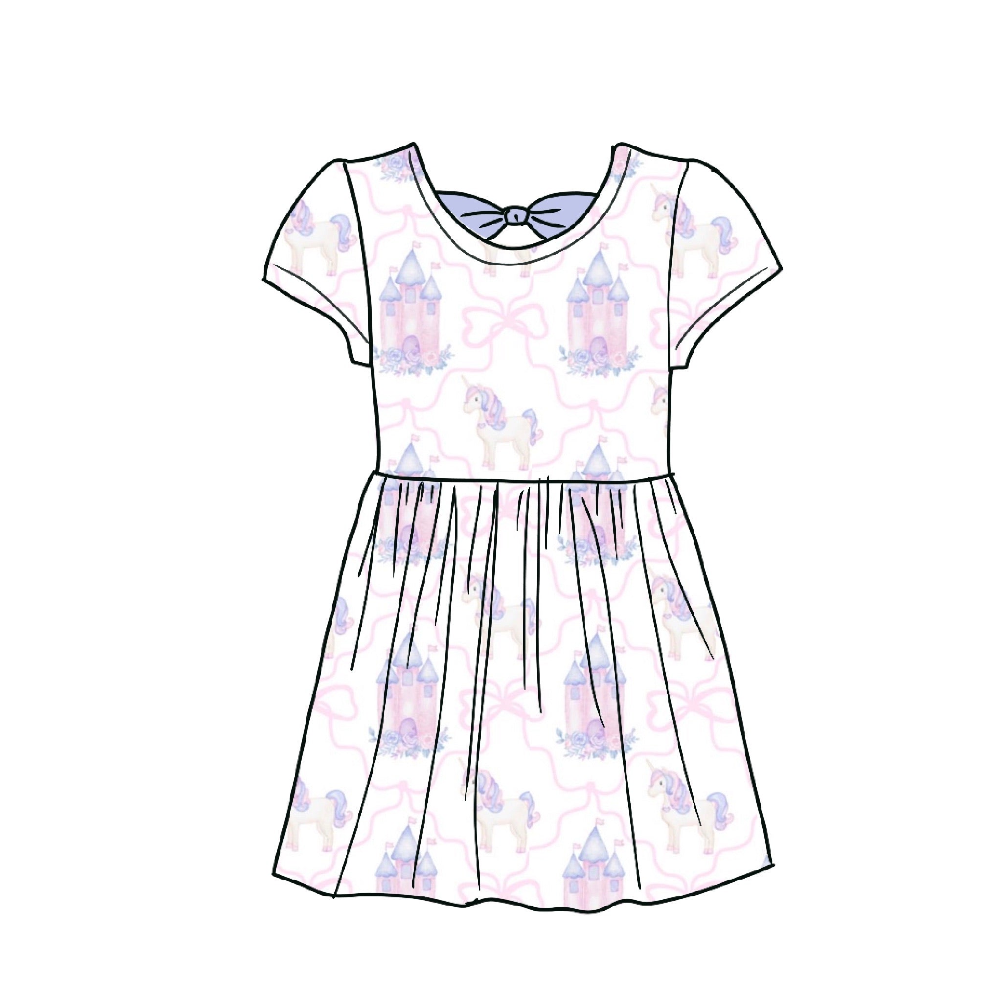 Unicorn Dreams Bamboo Dress with Bow