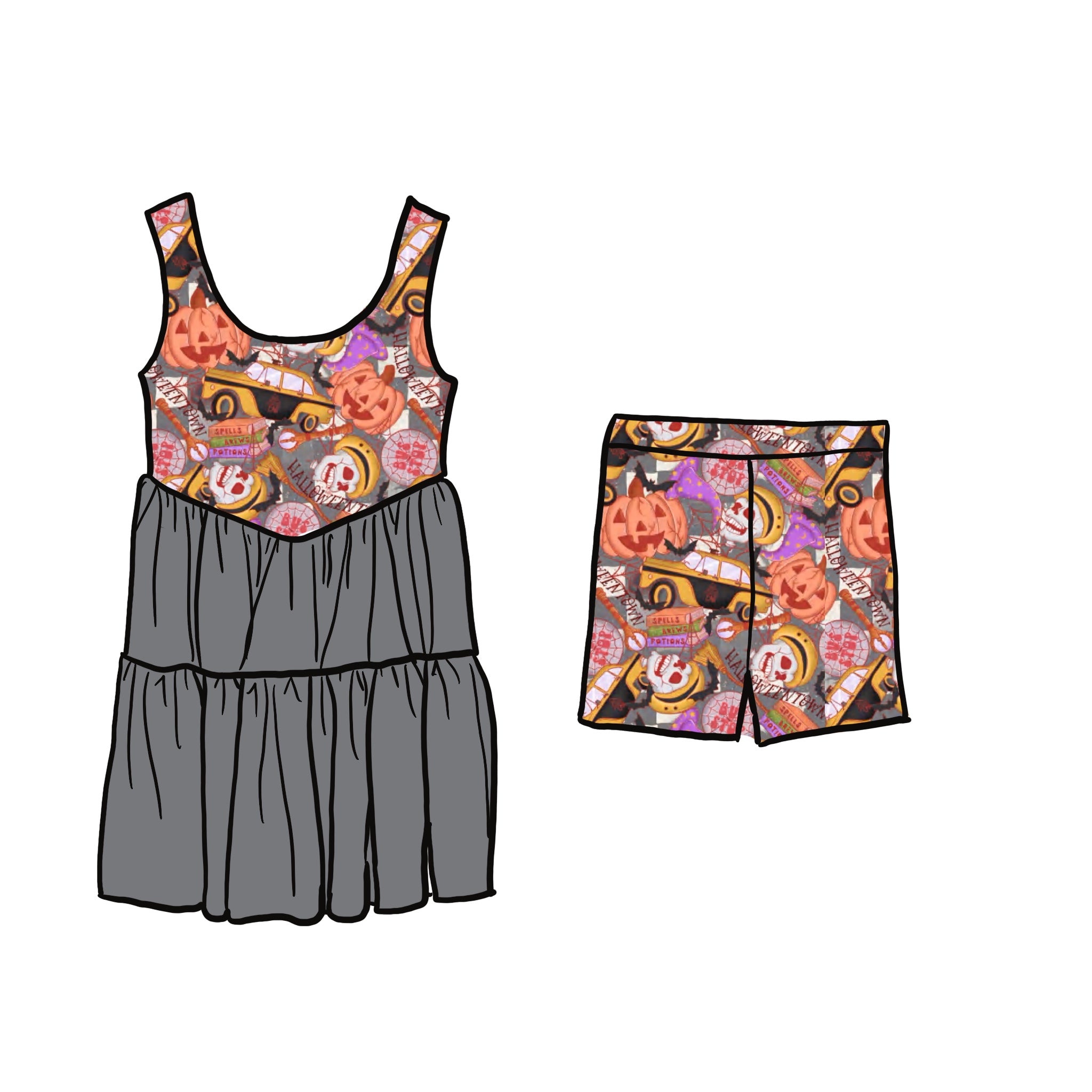 Halloweentown Athletic Twirl Dress
