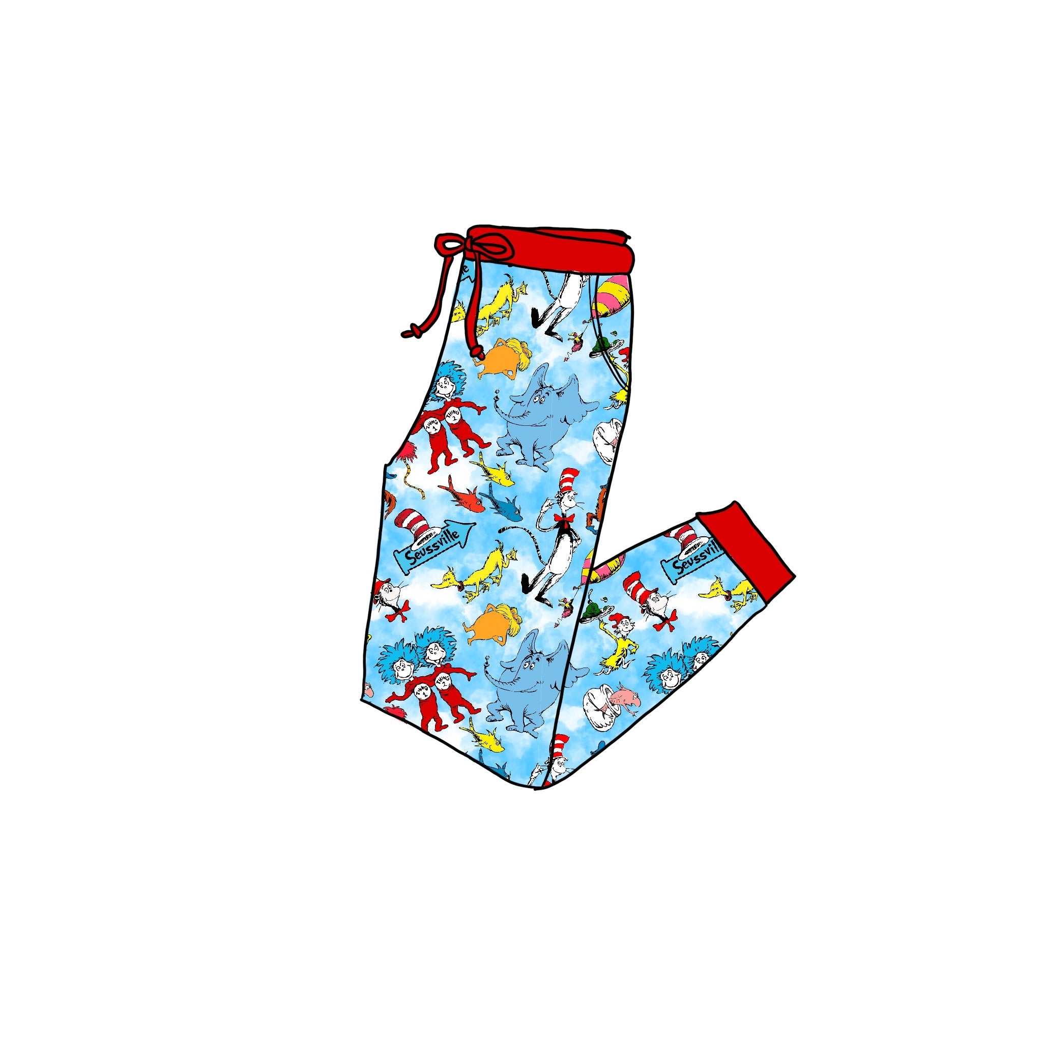 Seuss Landing Adult bamboo joggers
