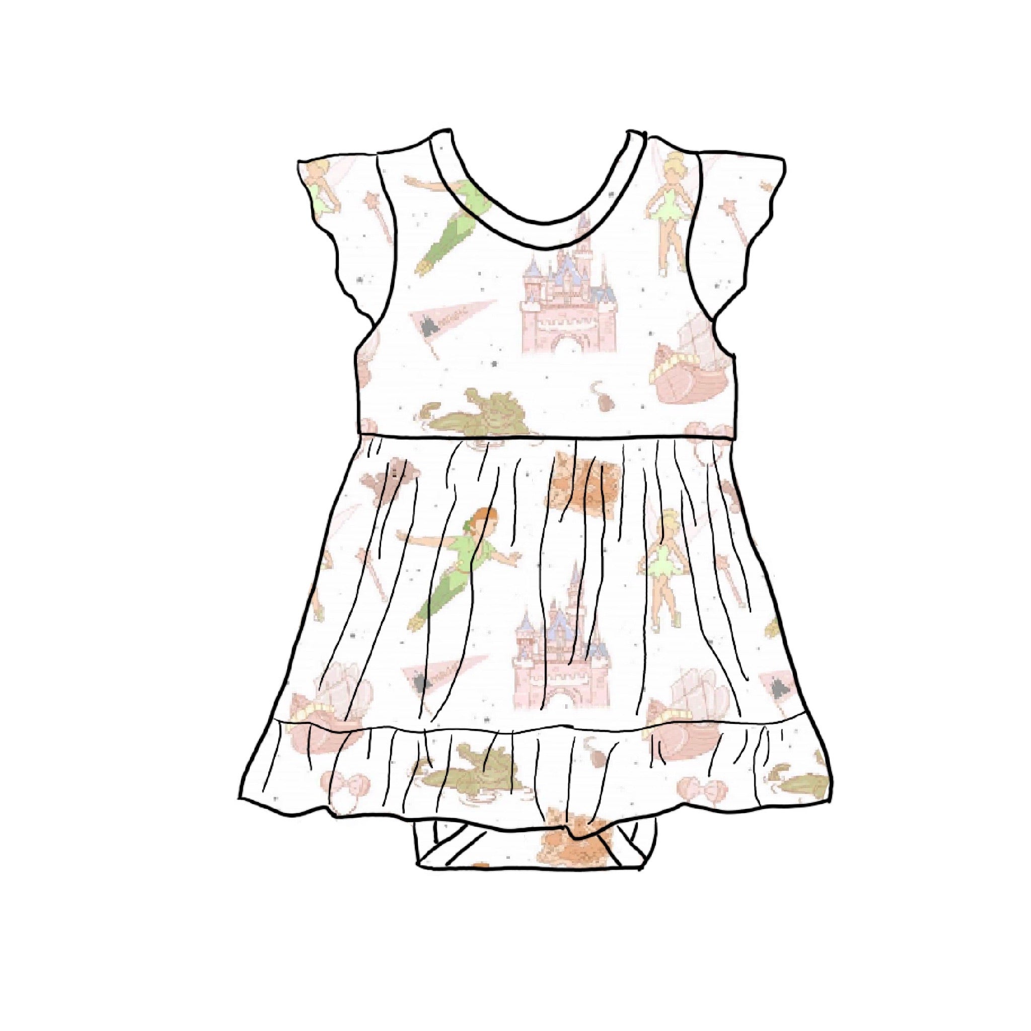 Neverland Bamboo Viscose Baby Skirted Bodysuit