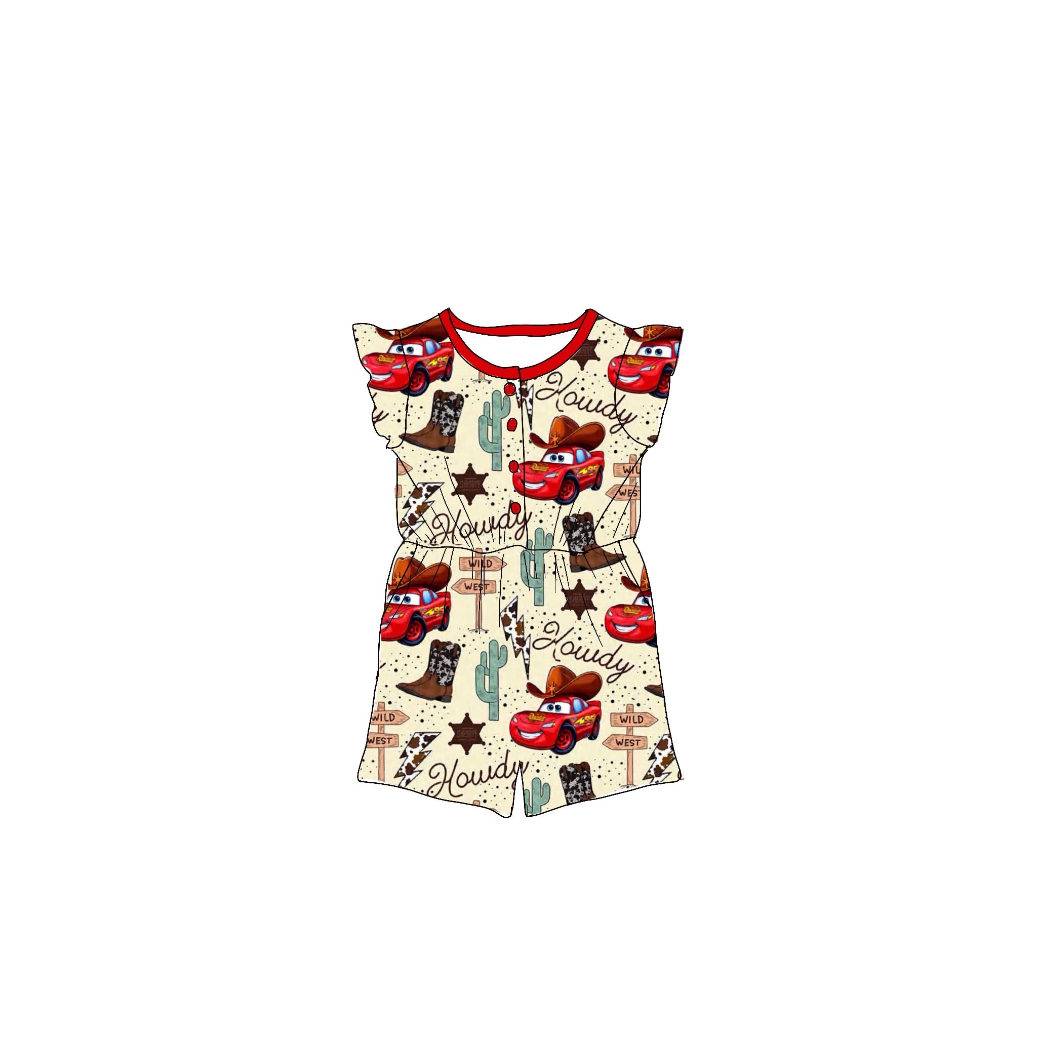 Sheriff McQueen Bamboo Romper