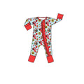 A Mater Xmas Bamboo Ruffle Zippie Romper