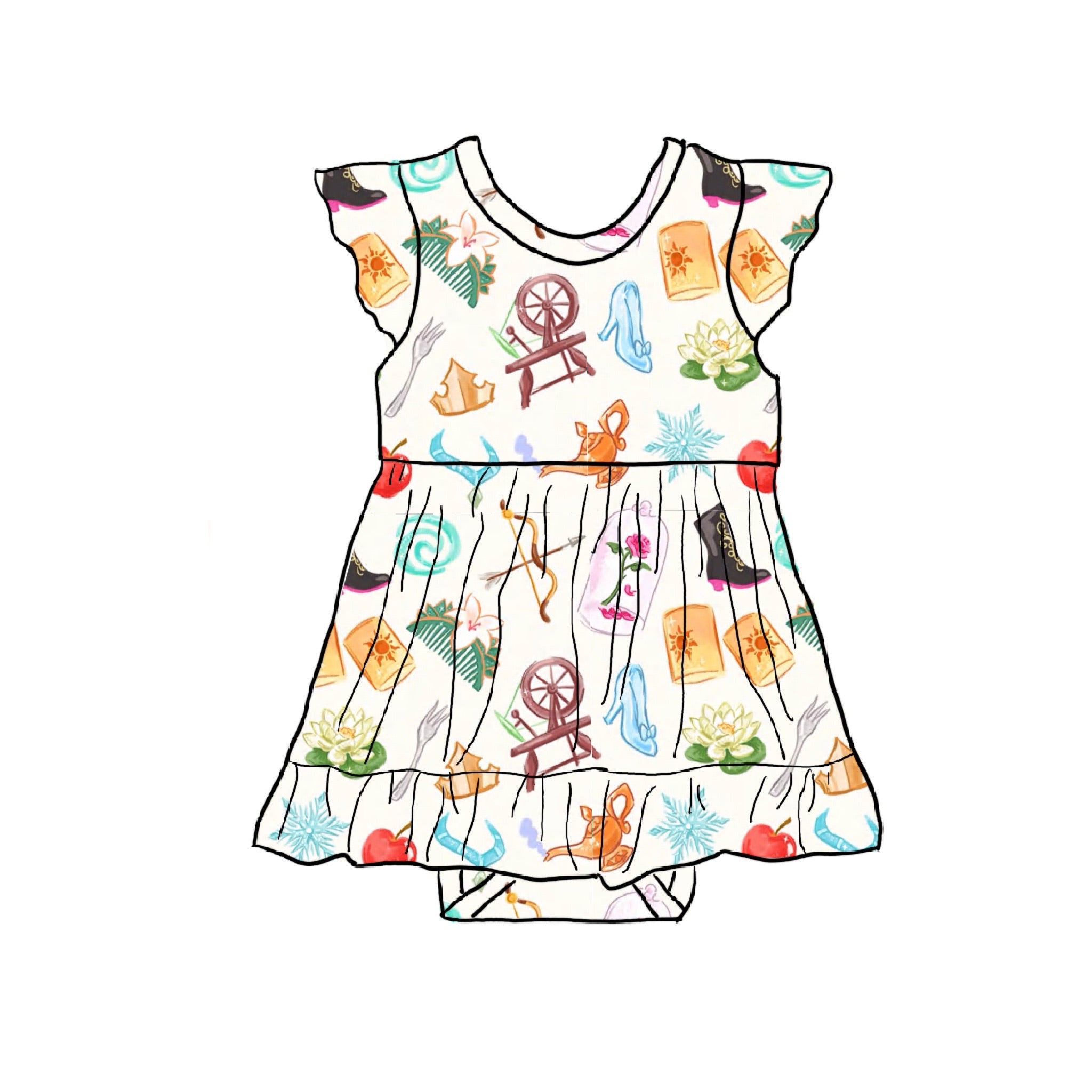 Gadgets & Gizmos Bamboo Viscose Baby Skirted Bodysuit