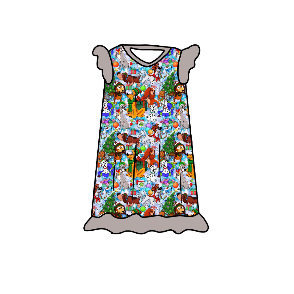 Santa Paws Flutter Sleeve Nightgown