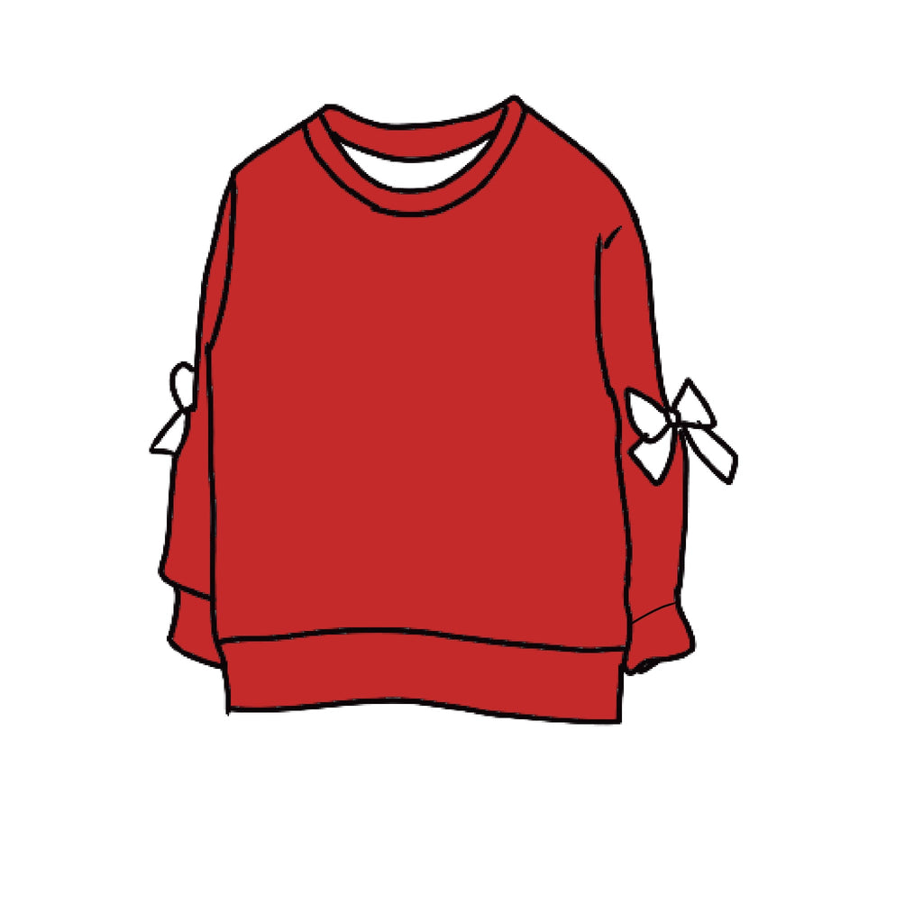 Bow  Sleeve  Crewneck Sweatshirt