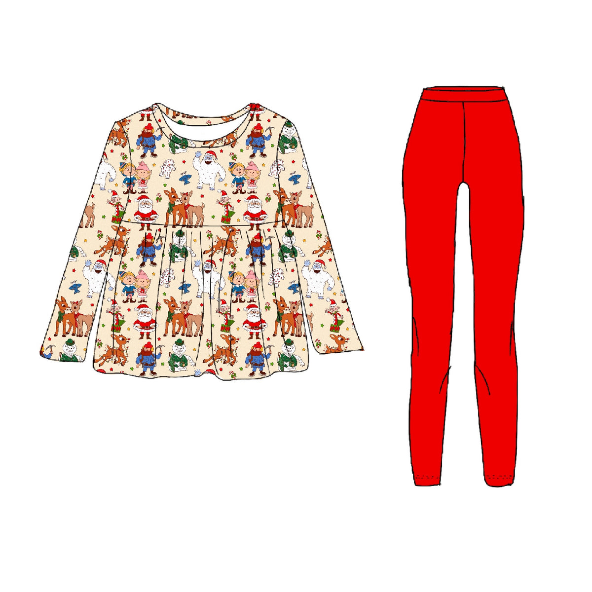 Christmas Misfits Peplum with leggings