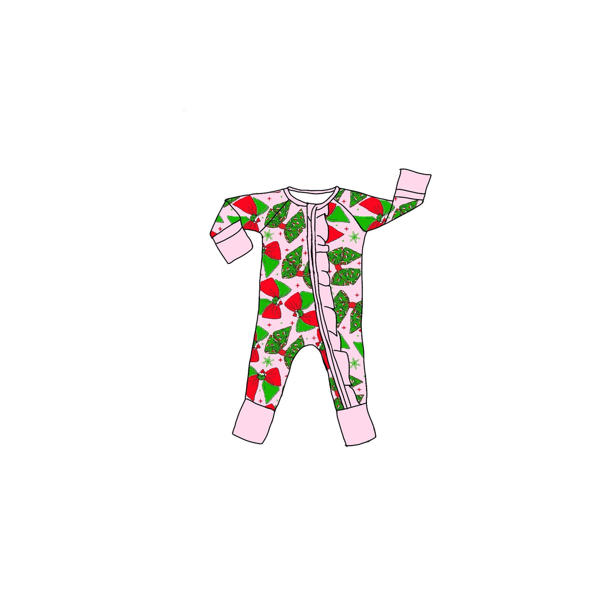 Feeling Grinchy Bamboo Ruffle Zippie Romper